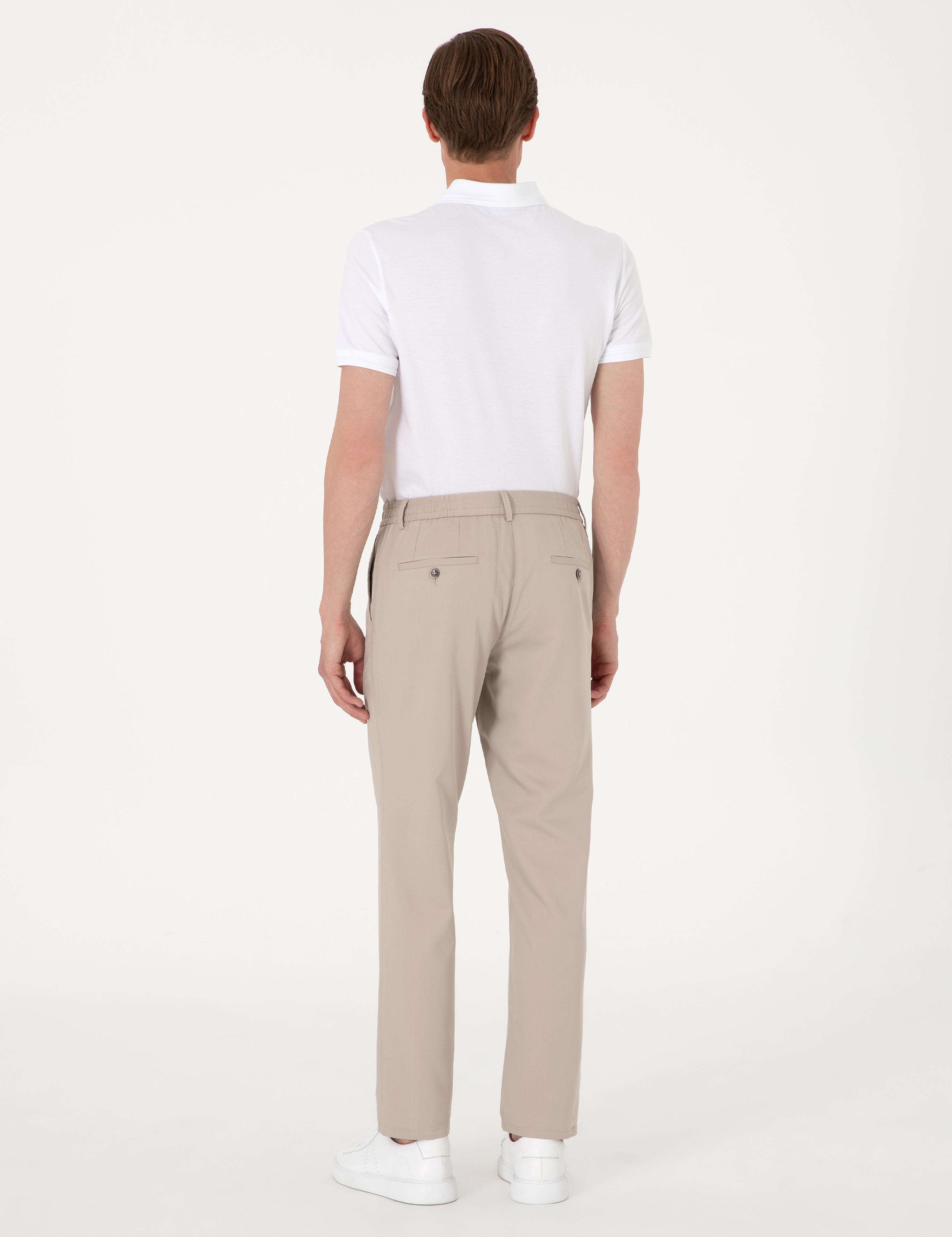 Bej Slim Fit Klasik Jogger Pantolon