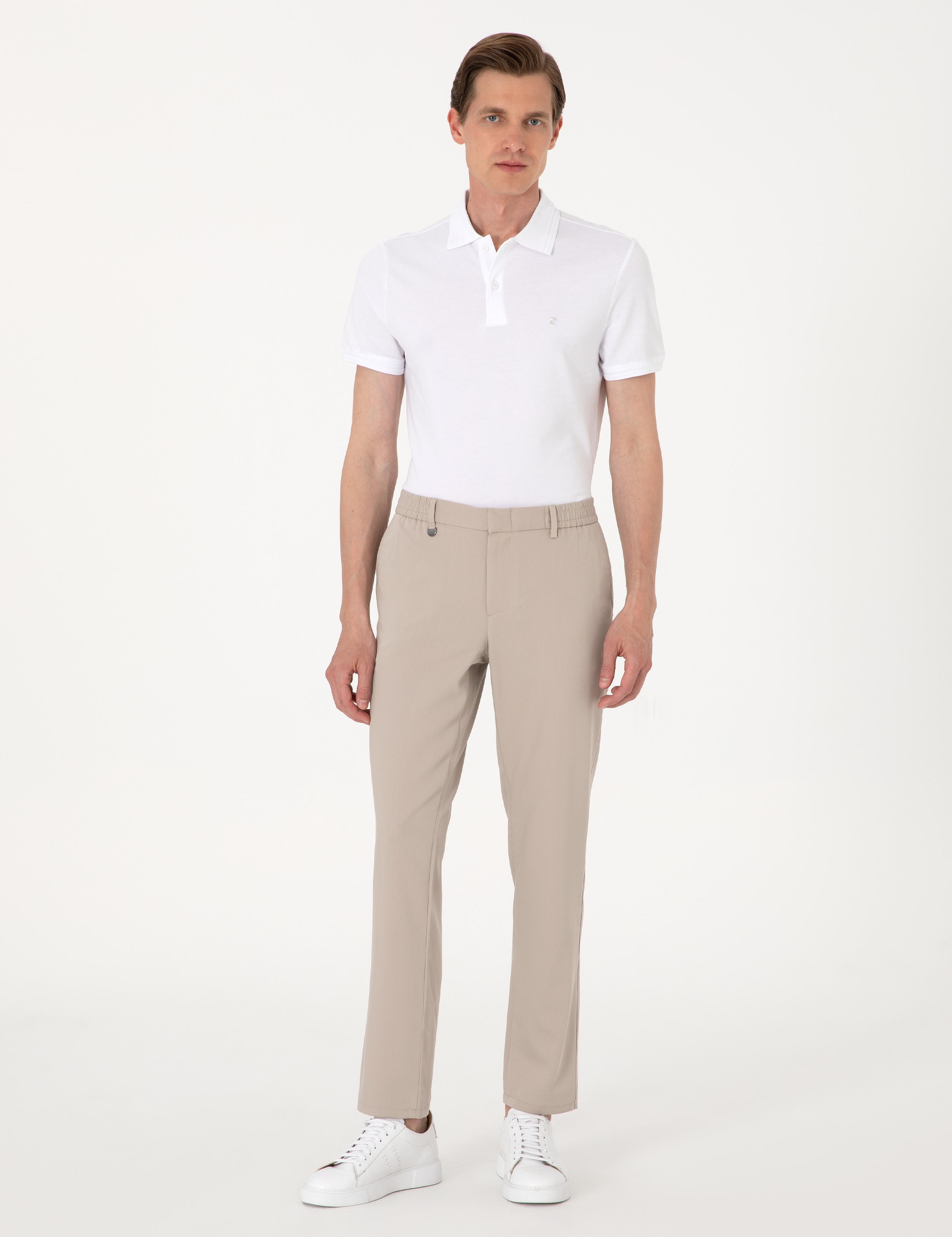 Bej Slim Fit Klasik Jogger Pantolon