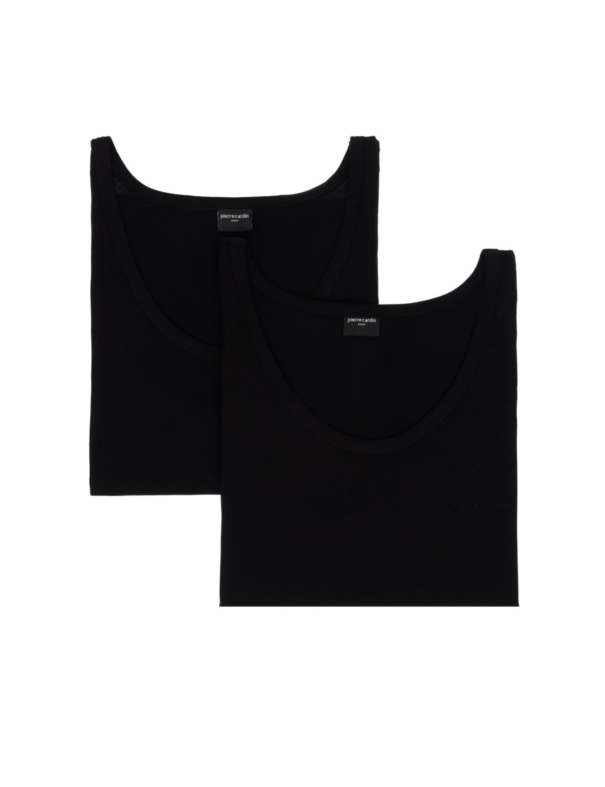 Siyah Pamuklu 2'li Atlet - 50315289001