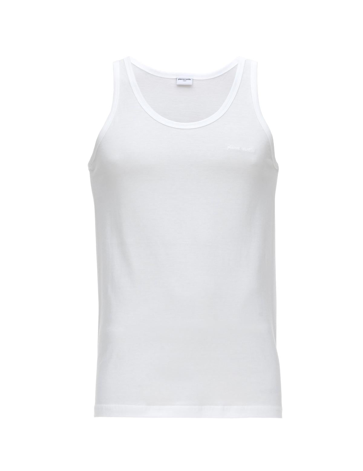 Beyaz Pamuklu Tekli Atlet