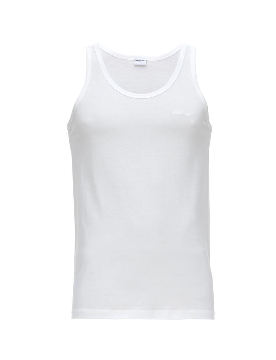 Beyaz Pamuklu Tekli Atlet