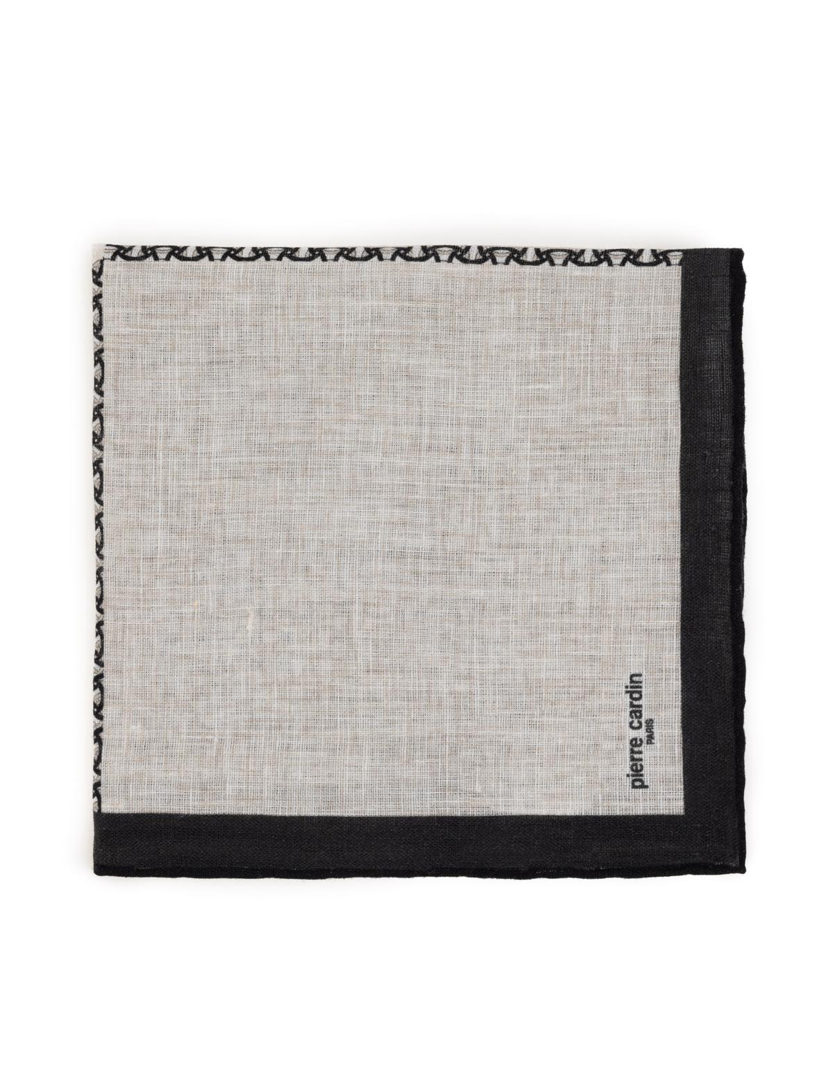 Siyah Keten Mendil - 50316445001