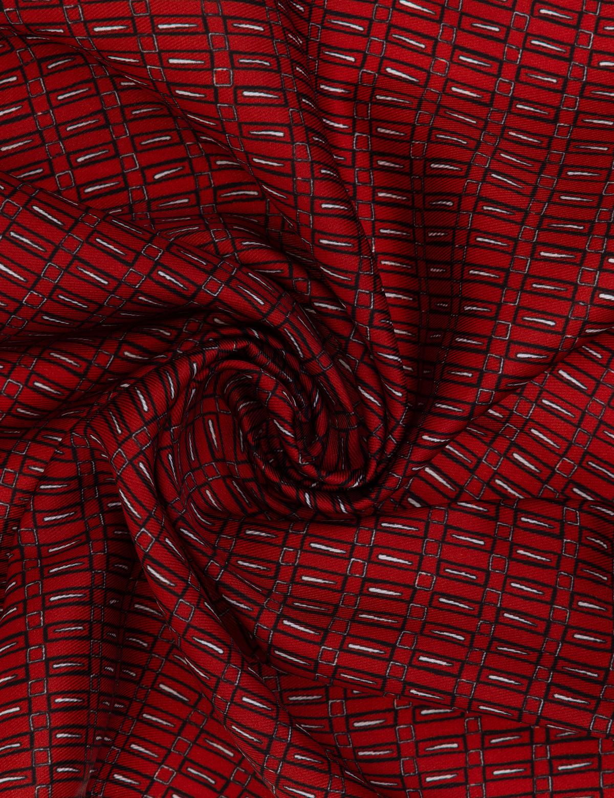 Kırmızı Desenli Mendil - 50316437003