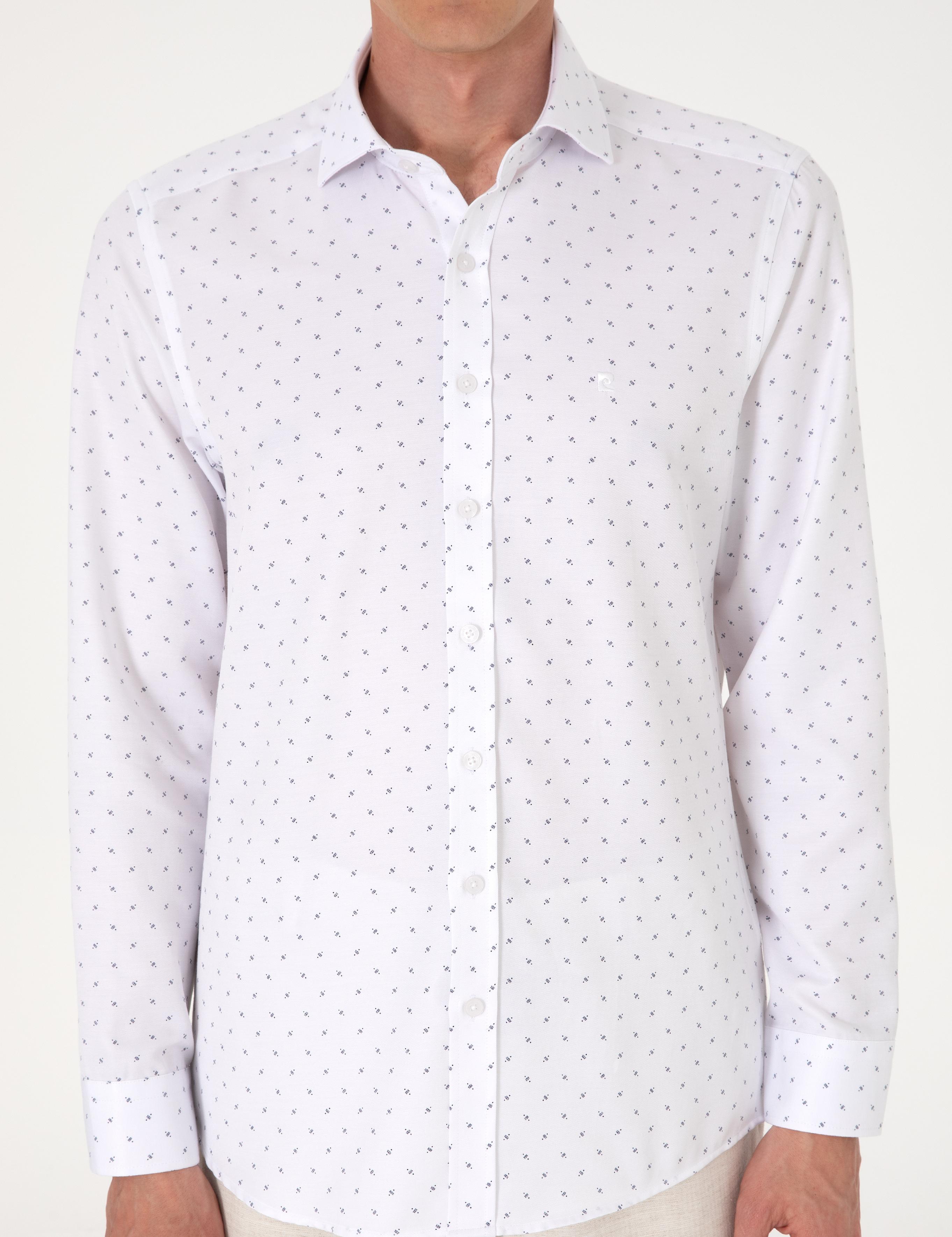 Beyaz Slim Fit Uzun Kollu Gömlek