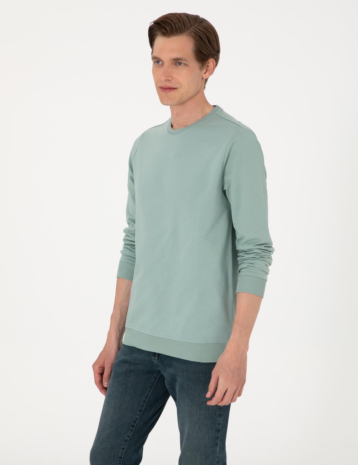 Çağla 2 İplik Regular Fit Bisiklet Yaka Basic Sweatshirt - 50314054064