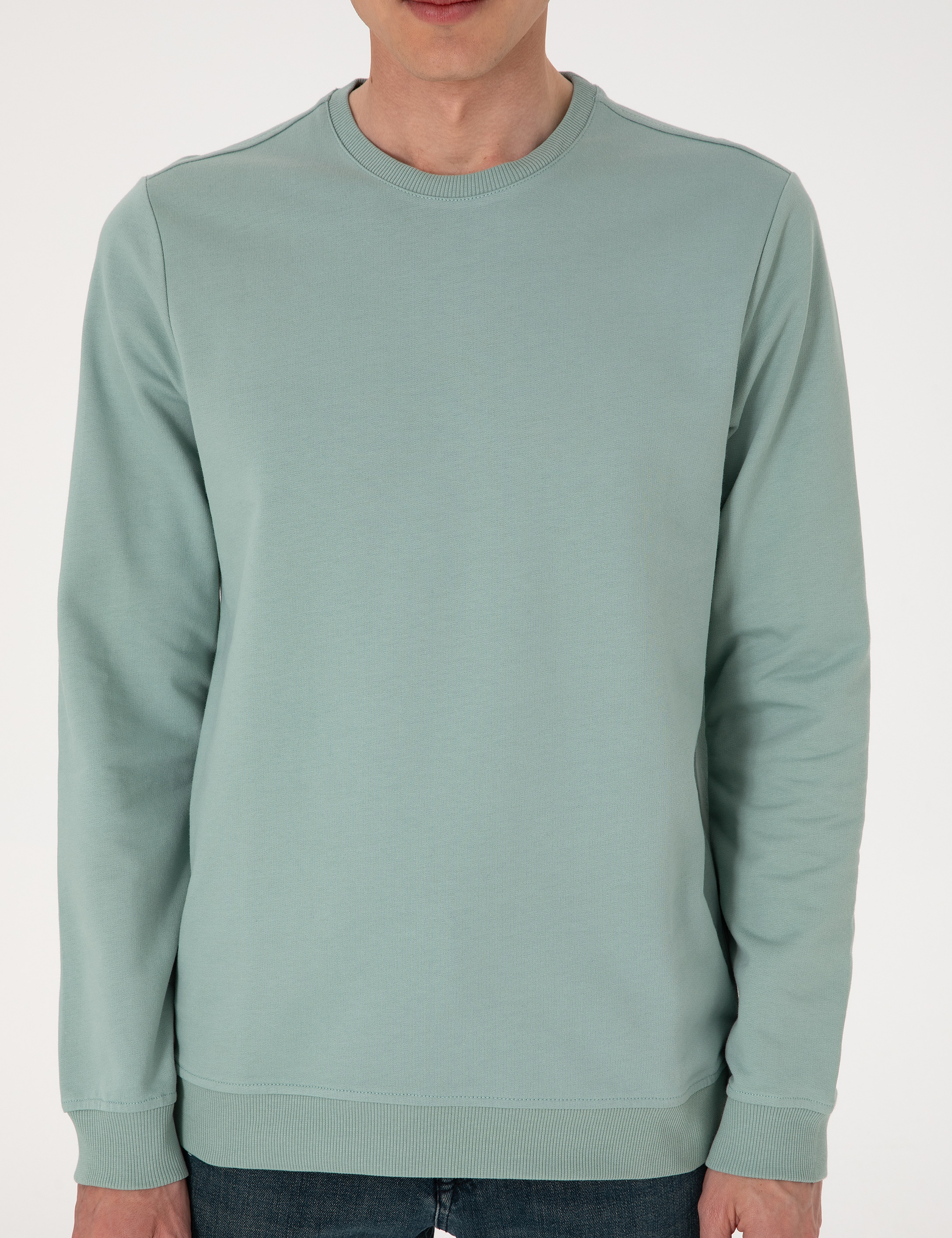 Çağla 2 İplik Regular Fit Bisiklet Yaka Basic Sweatshirt