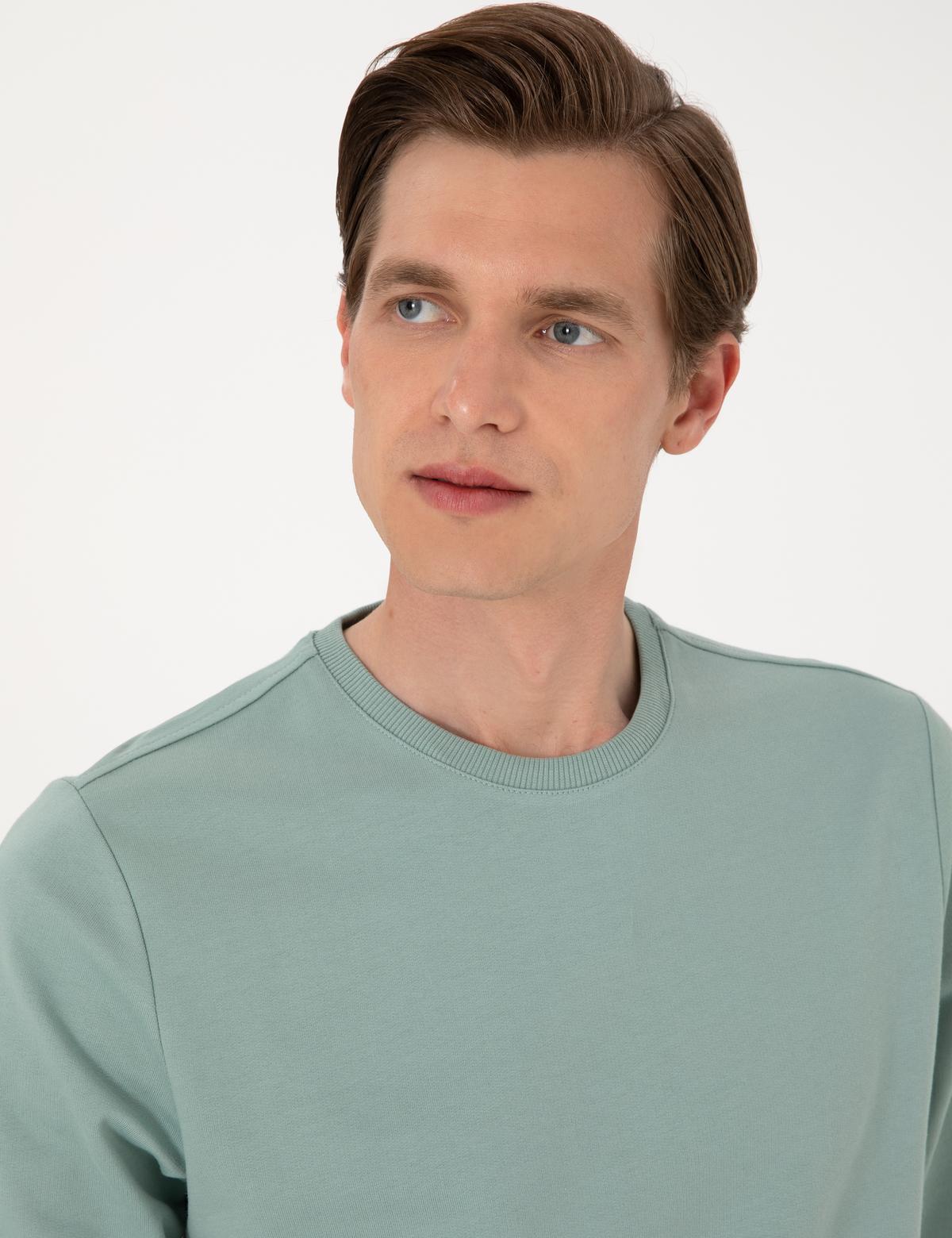 Çağla 2 İplik Regular Fit Bisiklet Yaka Basic Sweatshirt - 50314054064