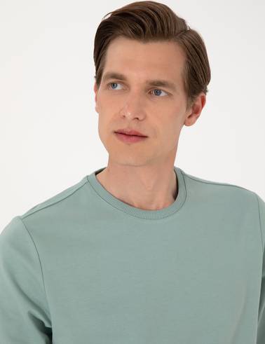 Çağla 2 İplik Regular Fit Bisiklet Yaka Basic Sweatshirt