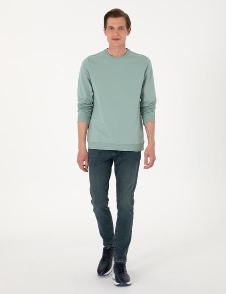 Çağla 2 İplik Regular Fit Bisiklet Yaka Basic Sweatshirt - 50314054064