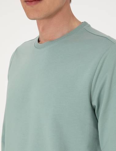 Çağla 2 İplik Regular Fit Bisiklet Yaka Basic Sweatshirt