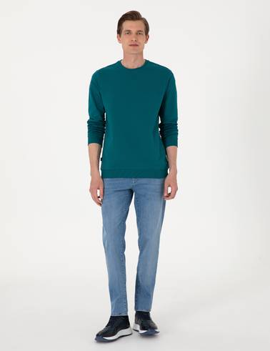 Zümrüt 2 İplik Regular Fit Bisiklet Yaka Basic Sweatshirt