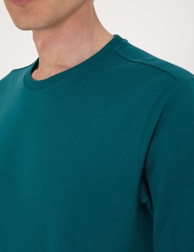 Zümrüt 2 İplik Regular Fit Bisiklet Yaka Basic Sweatshirt
