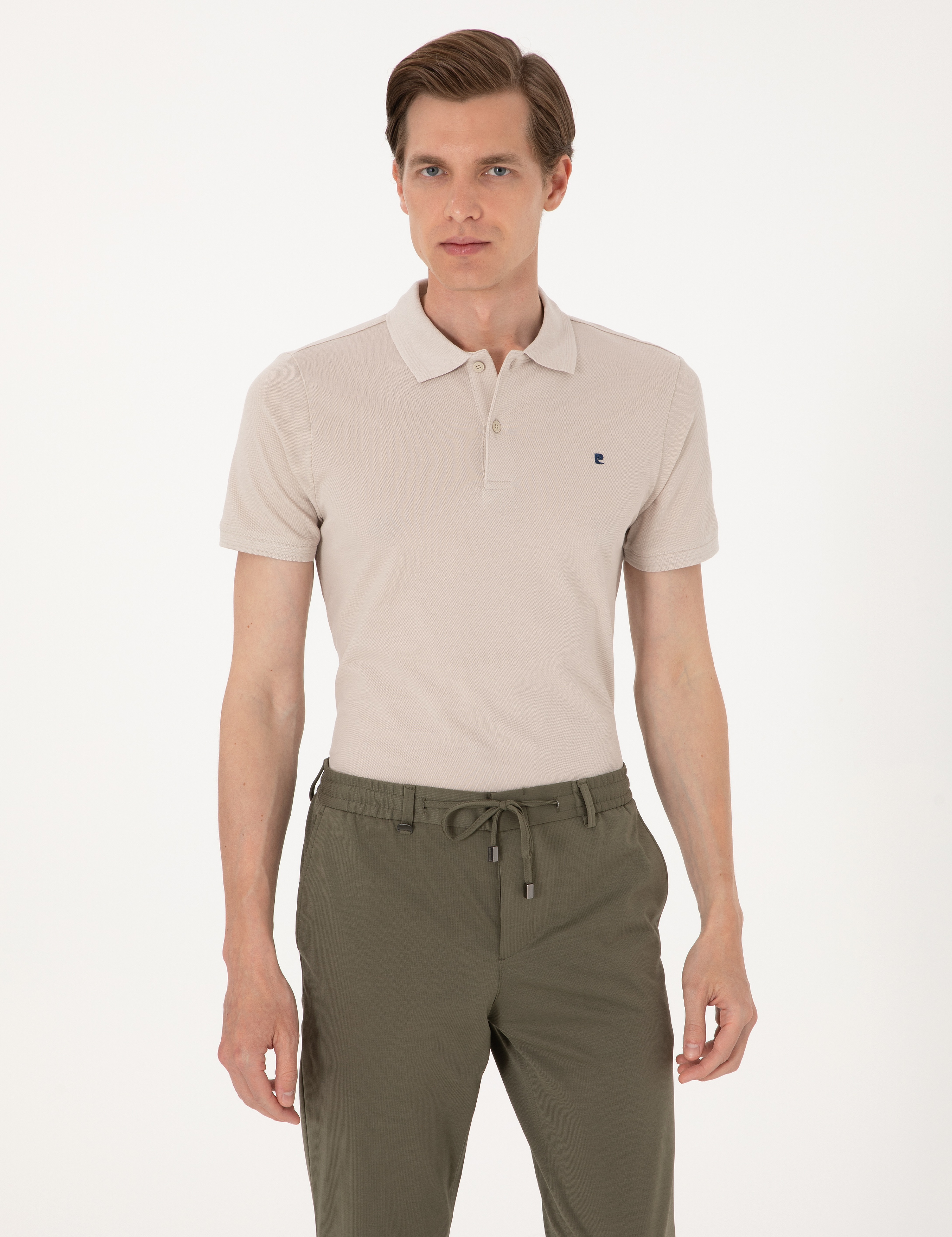 Taş Slim Fit %100 Pamuk Polo Yaka Basic Tişört - Image 1