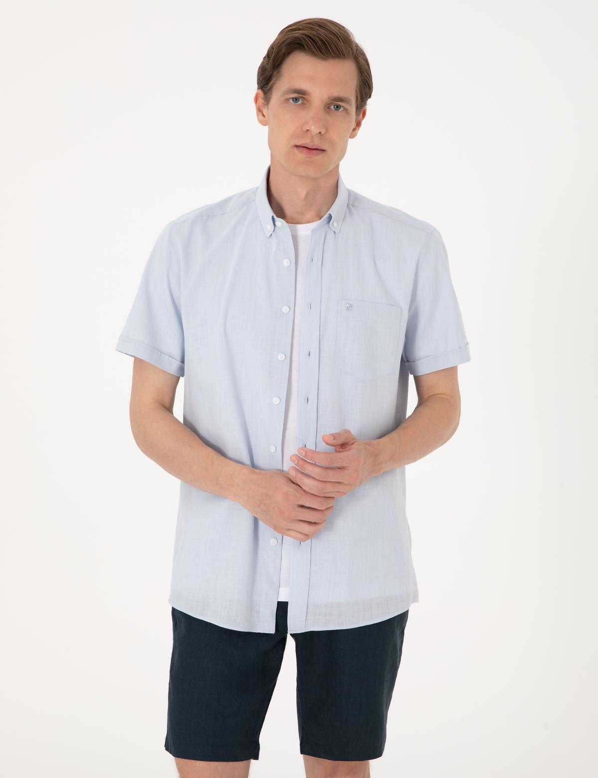 Açık Mavi Regular Fit Kısa Kollu Gömlek - 50302730019