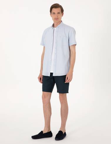Açık Mavi Regular Fit Kısa Kollu Gömlek