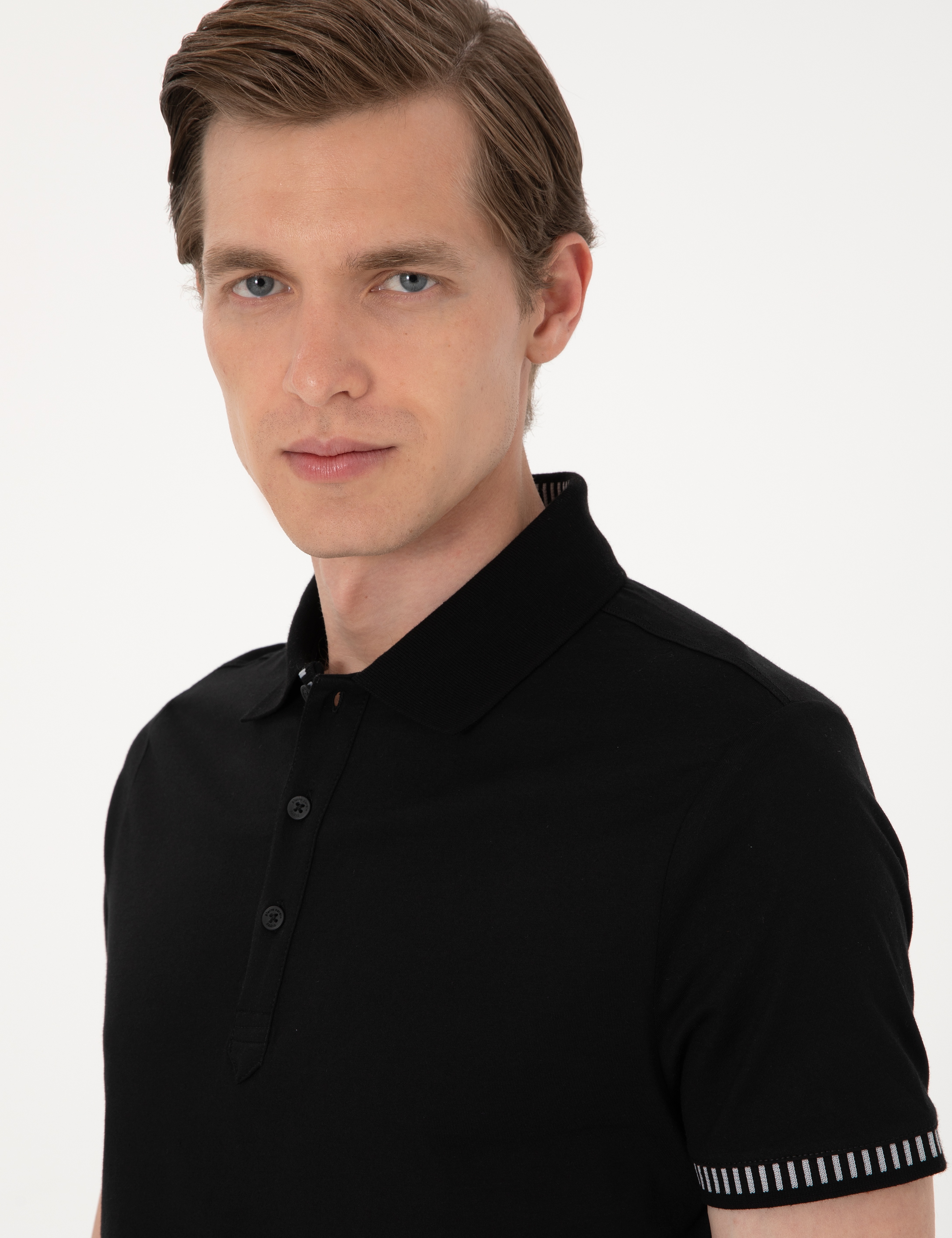 Siyah Slim Fit Tişört - Image 2