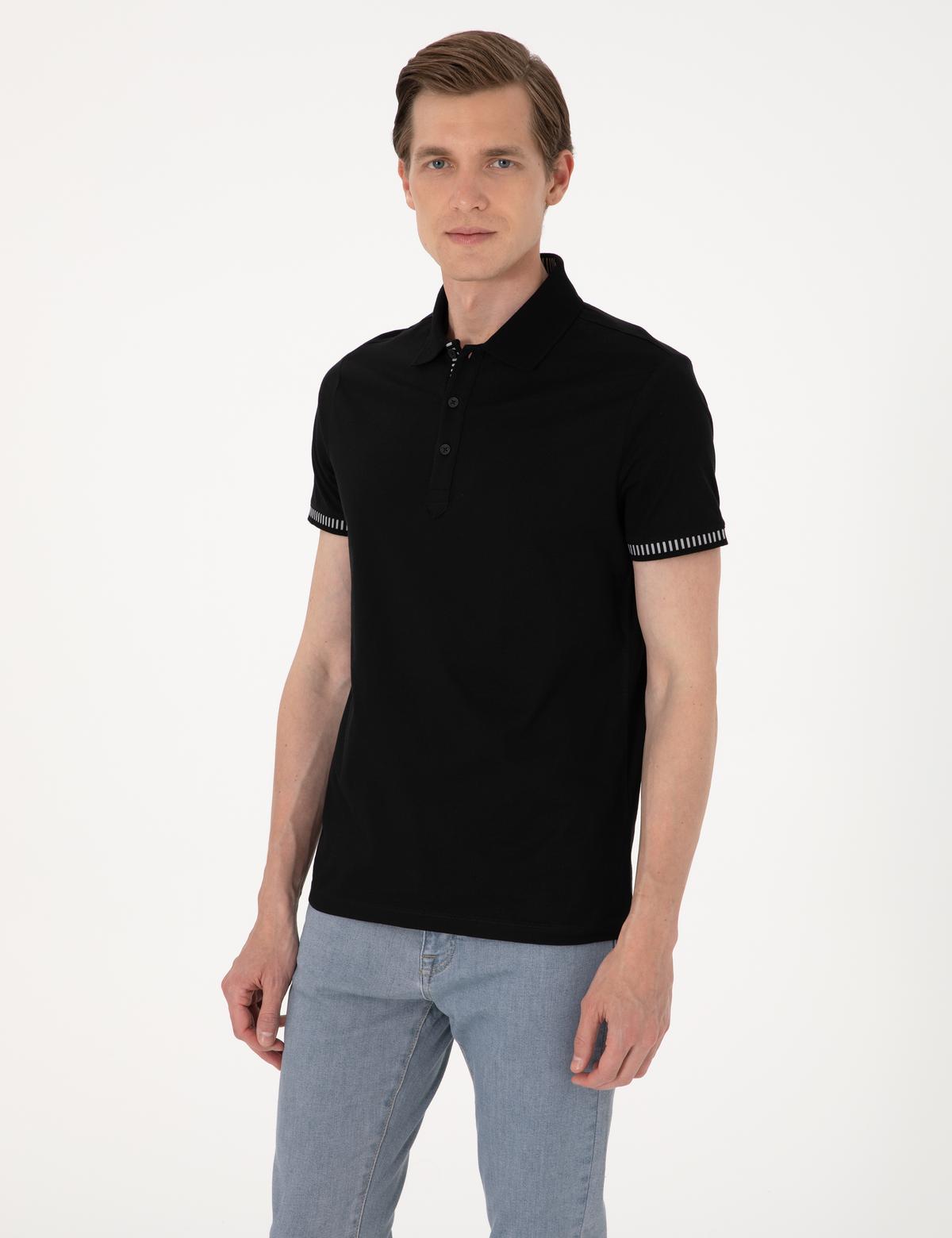 Siyah Slim Fit Tişört - 50302616041