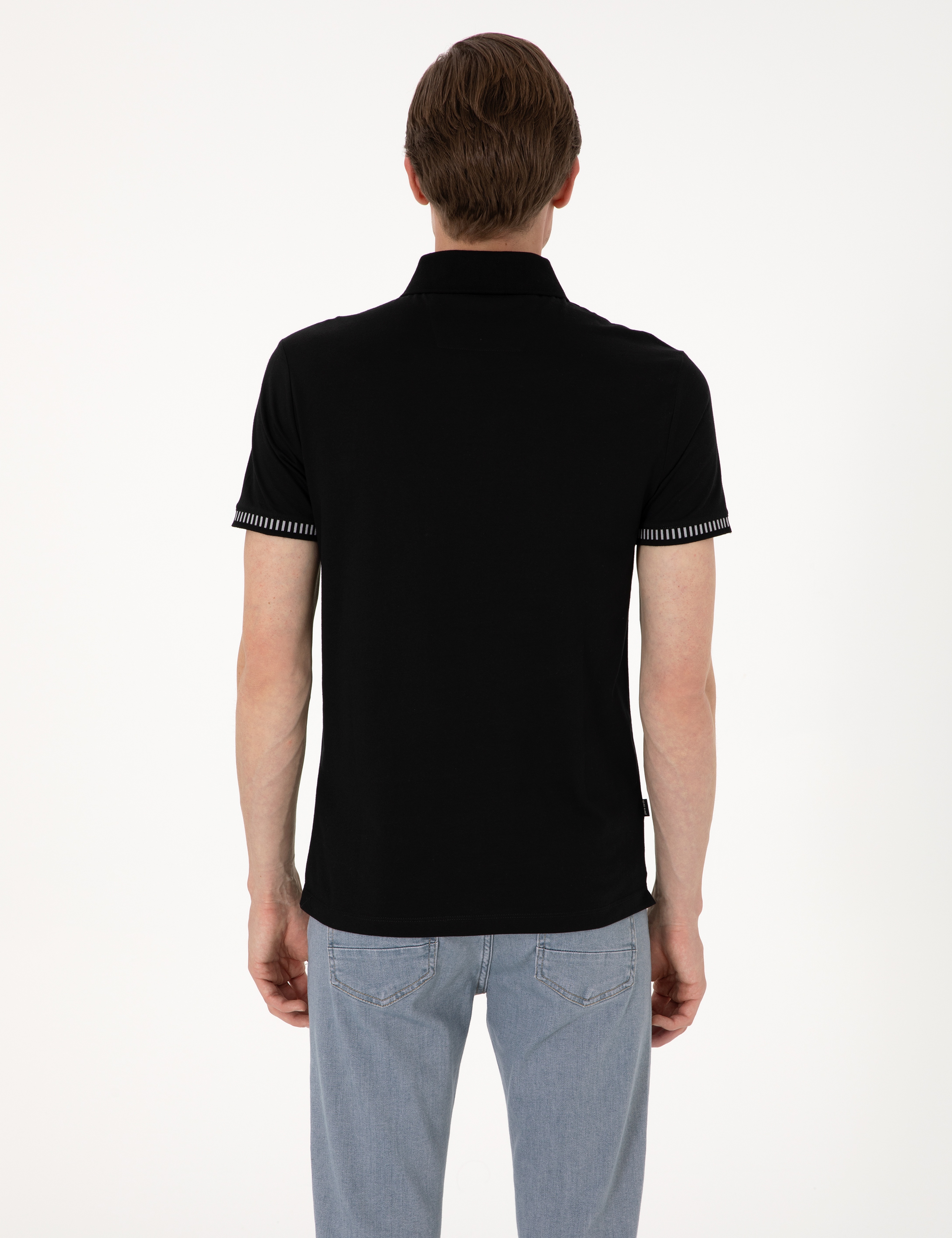 Siyah Slim Fit Tişört - Image 5