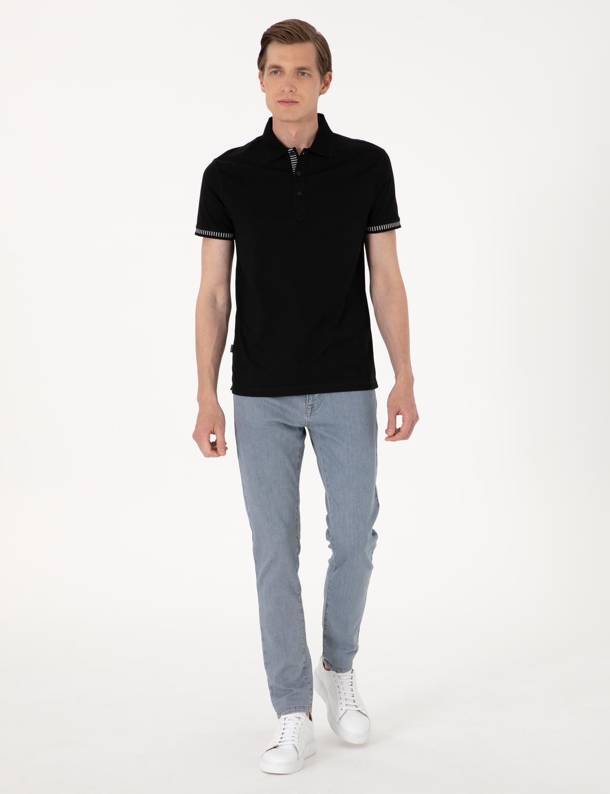 Siyah Slim Fit Tişört - 50302616041