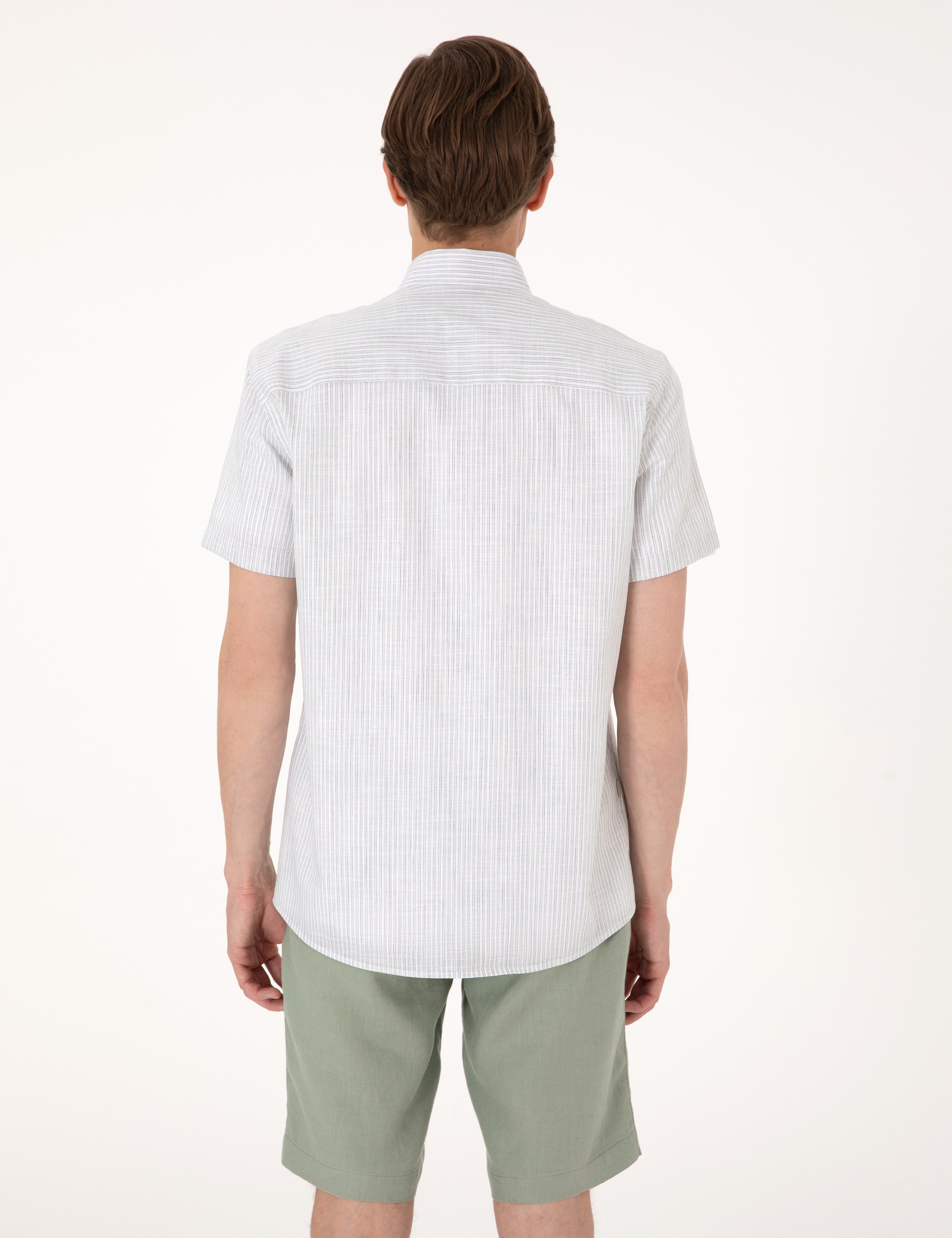 Haki Regular Fit Kısa Kollu Gömlek - Image 5