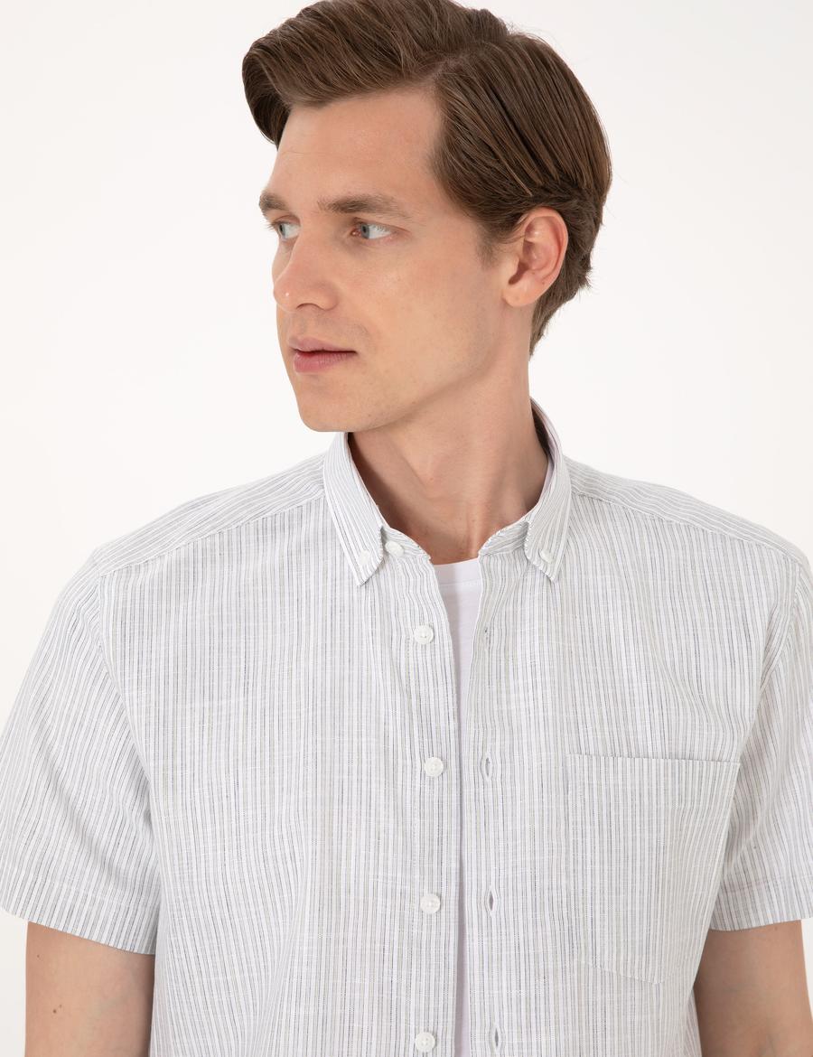 Haki Regular Fit Kısa Kollu Gömlek