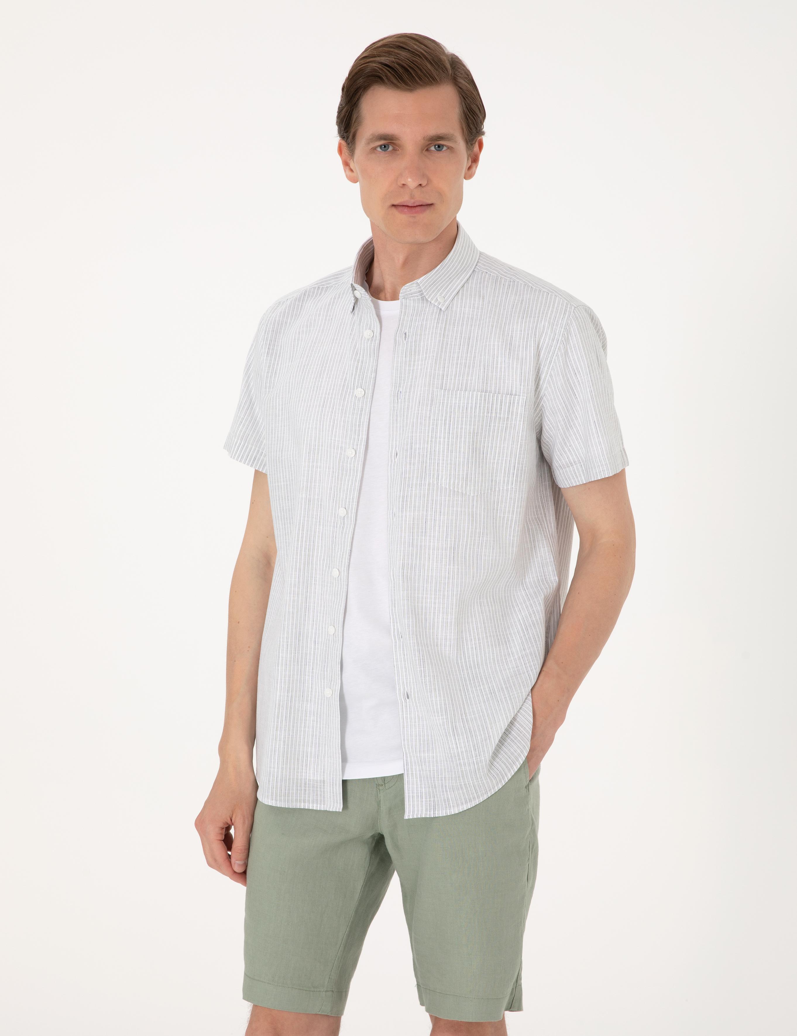 Haki Regular Fit Kısa Kollu Gömlek