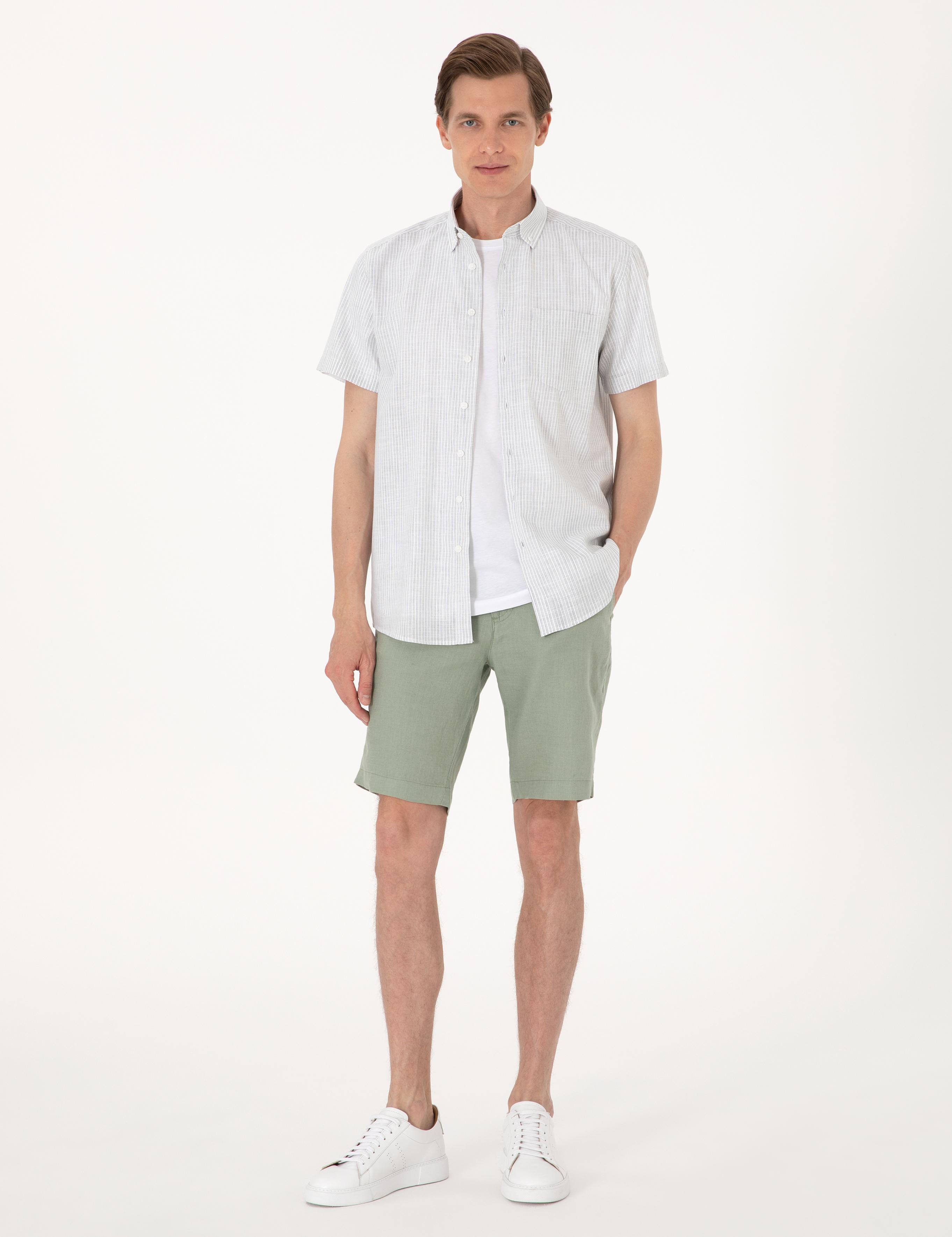 Haki Regular Fit Kısa Kollu Gömlek