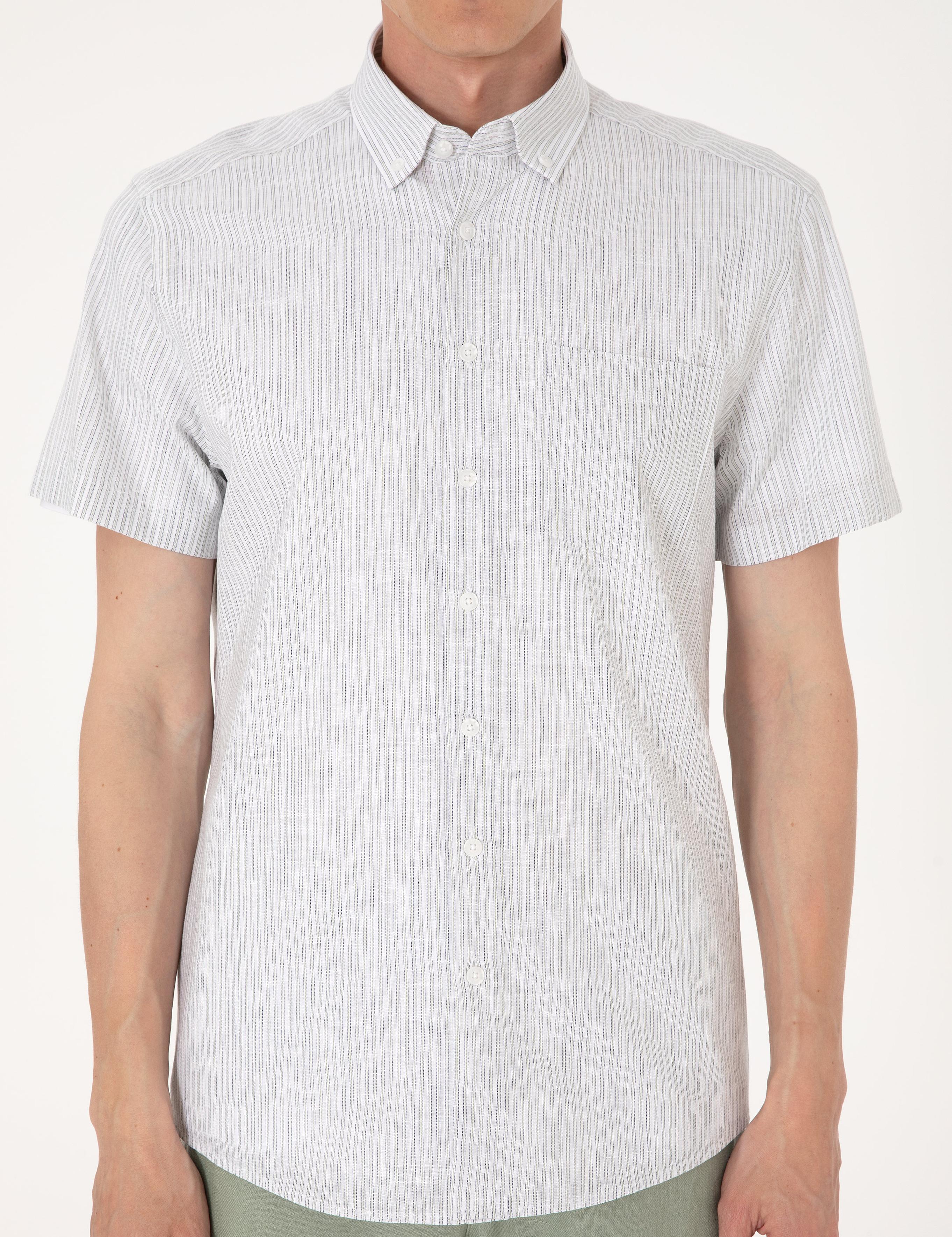 Haki Regular Fit Kısa Kollu Gömlek