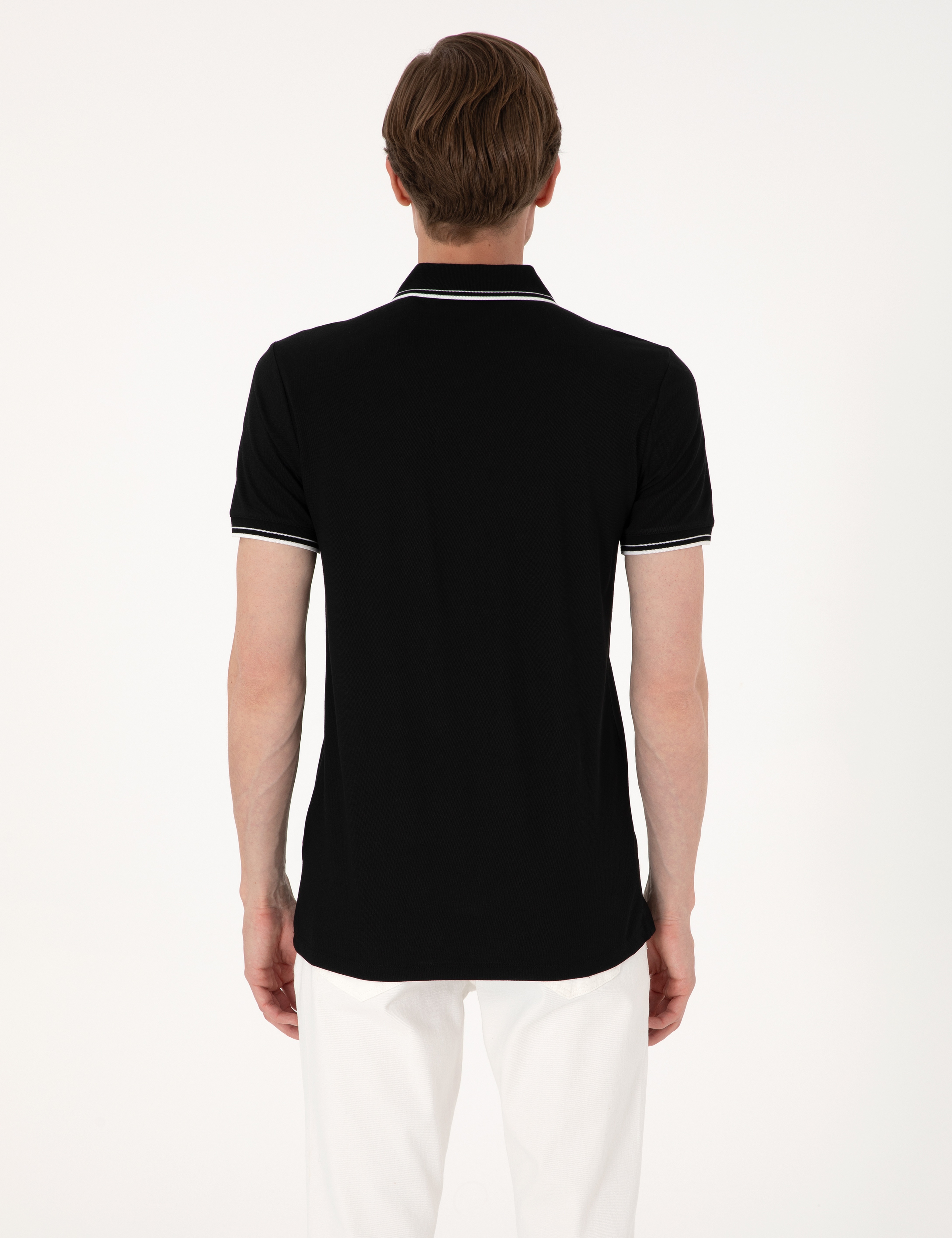 Siyah Ultralight Kumaş Slim Fit Polo Yaka Tişört
