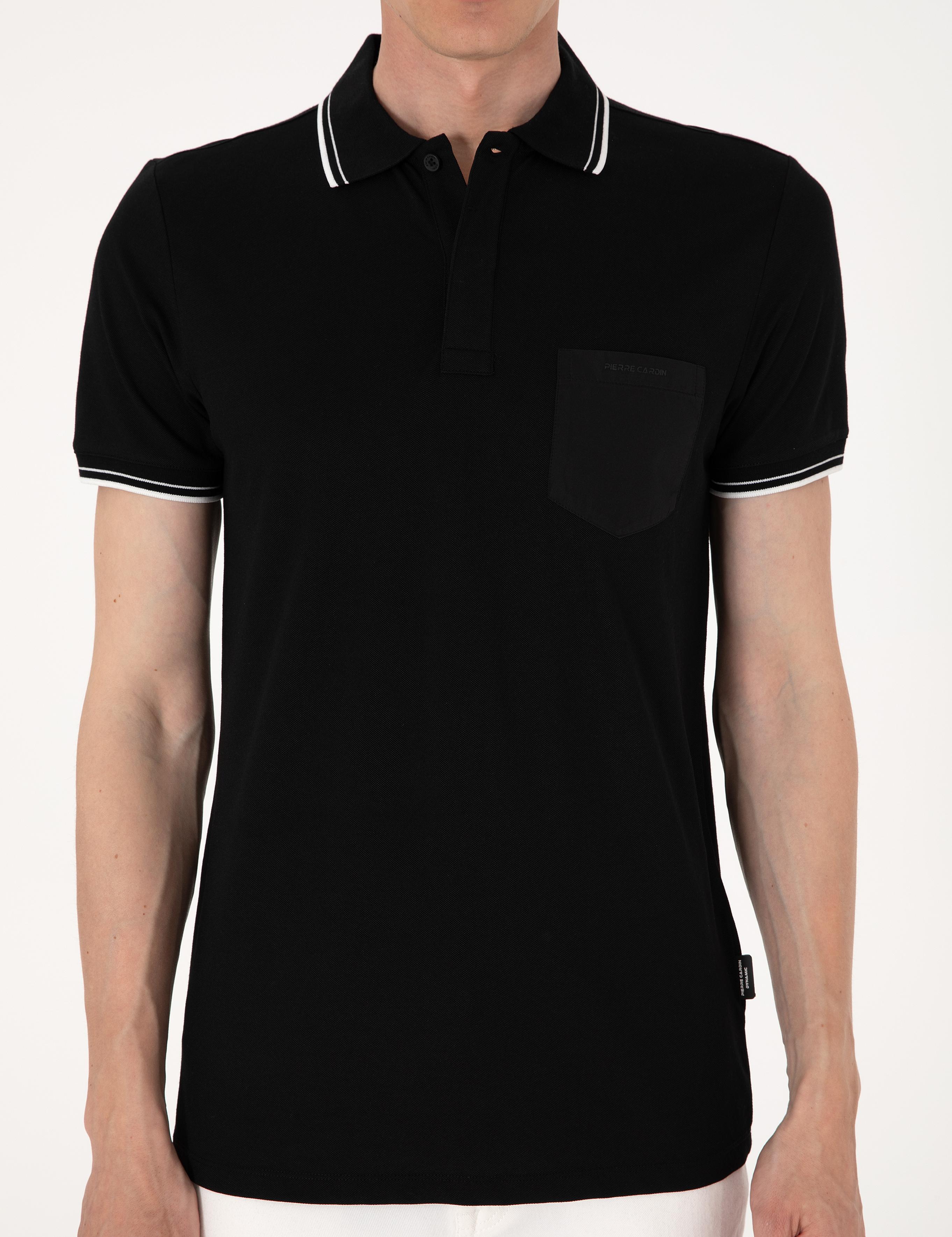 Siyah Ultralight Kumaş Slim Fit Polo Yaka Tişört
