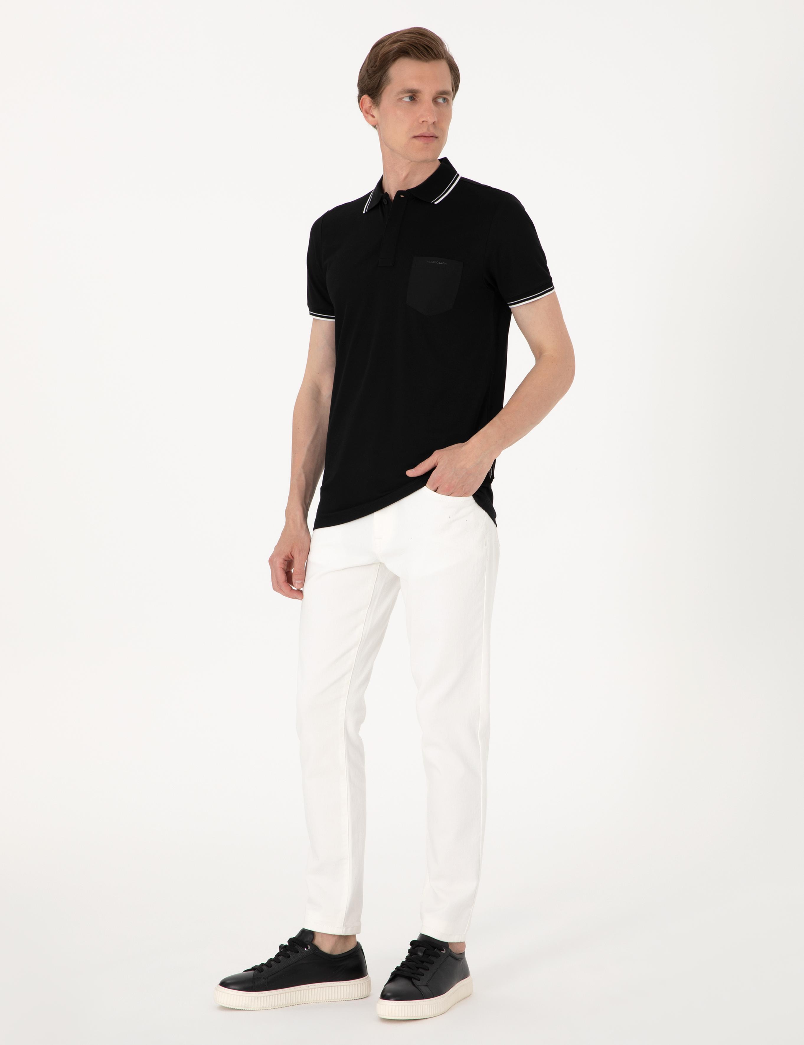 Siyah Ultralight Kumaş Slim Fit Polo Yaka Tişört