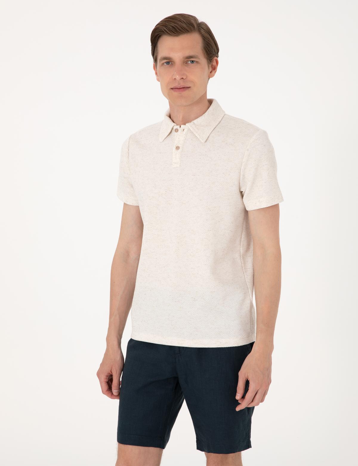 Bej Slim Fit Tişört - 50303867198