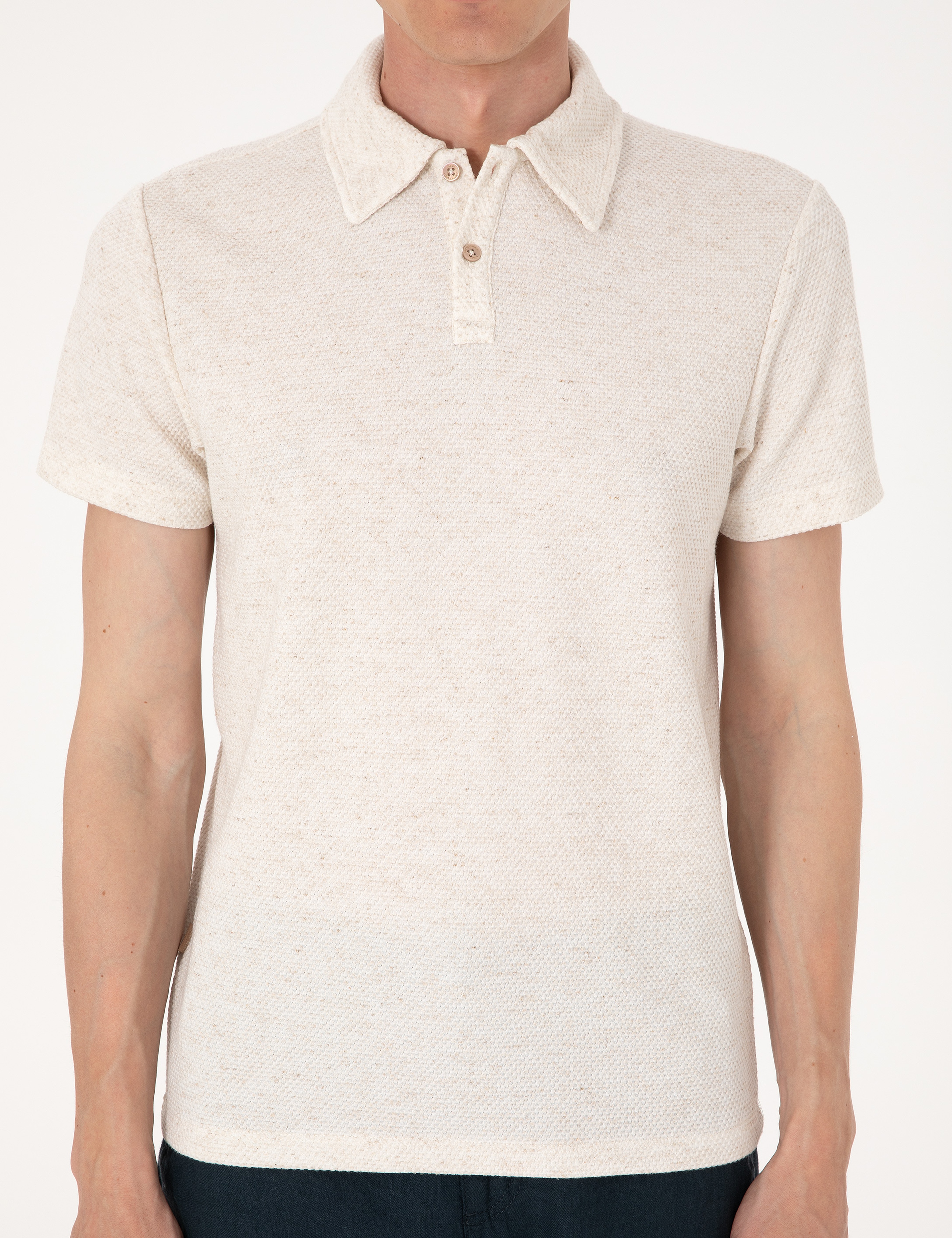 Bej Slim Fit Tişört - Image 6