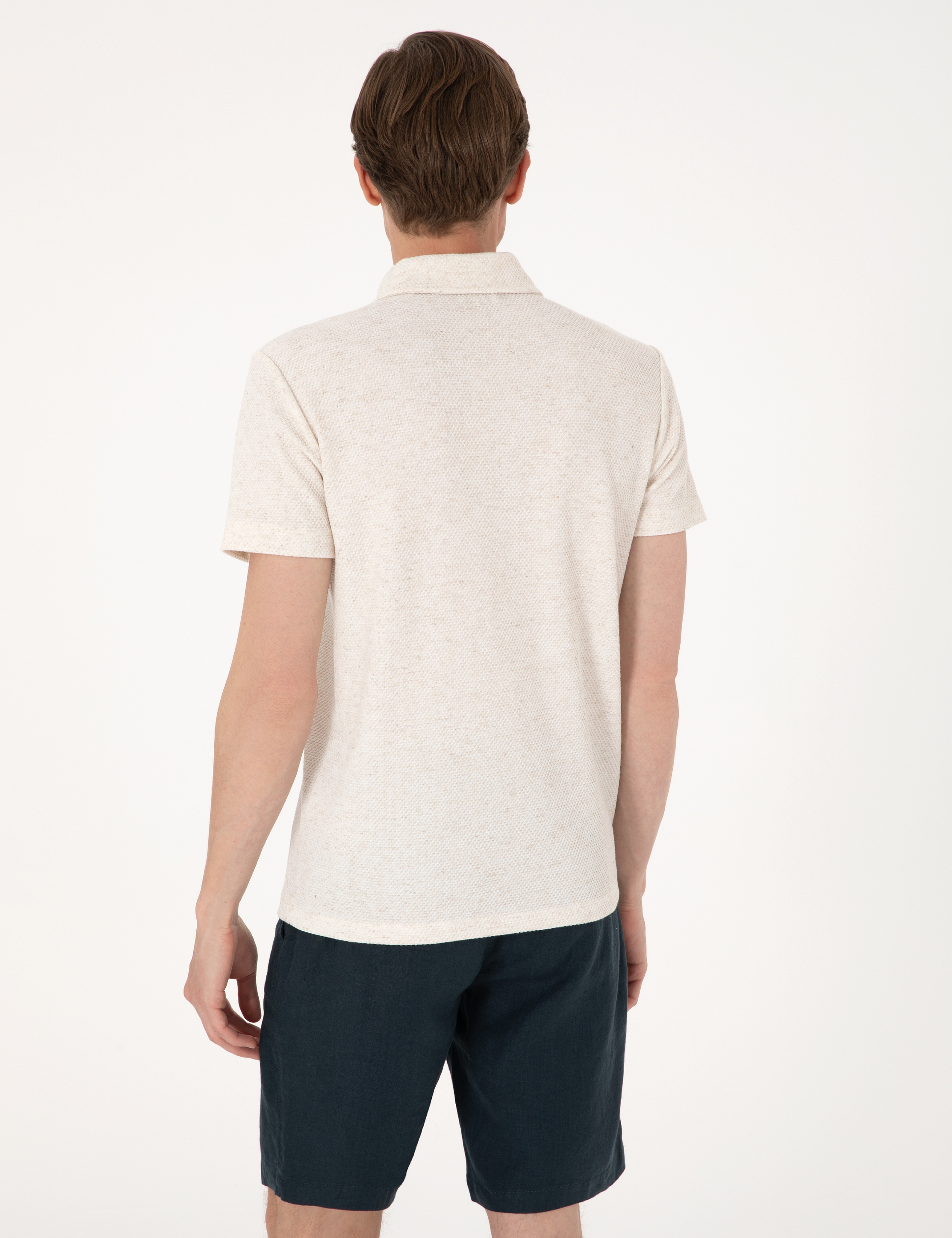 Bej Slim Fit Tişört - Image 5