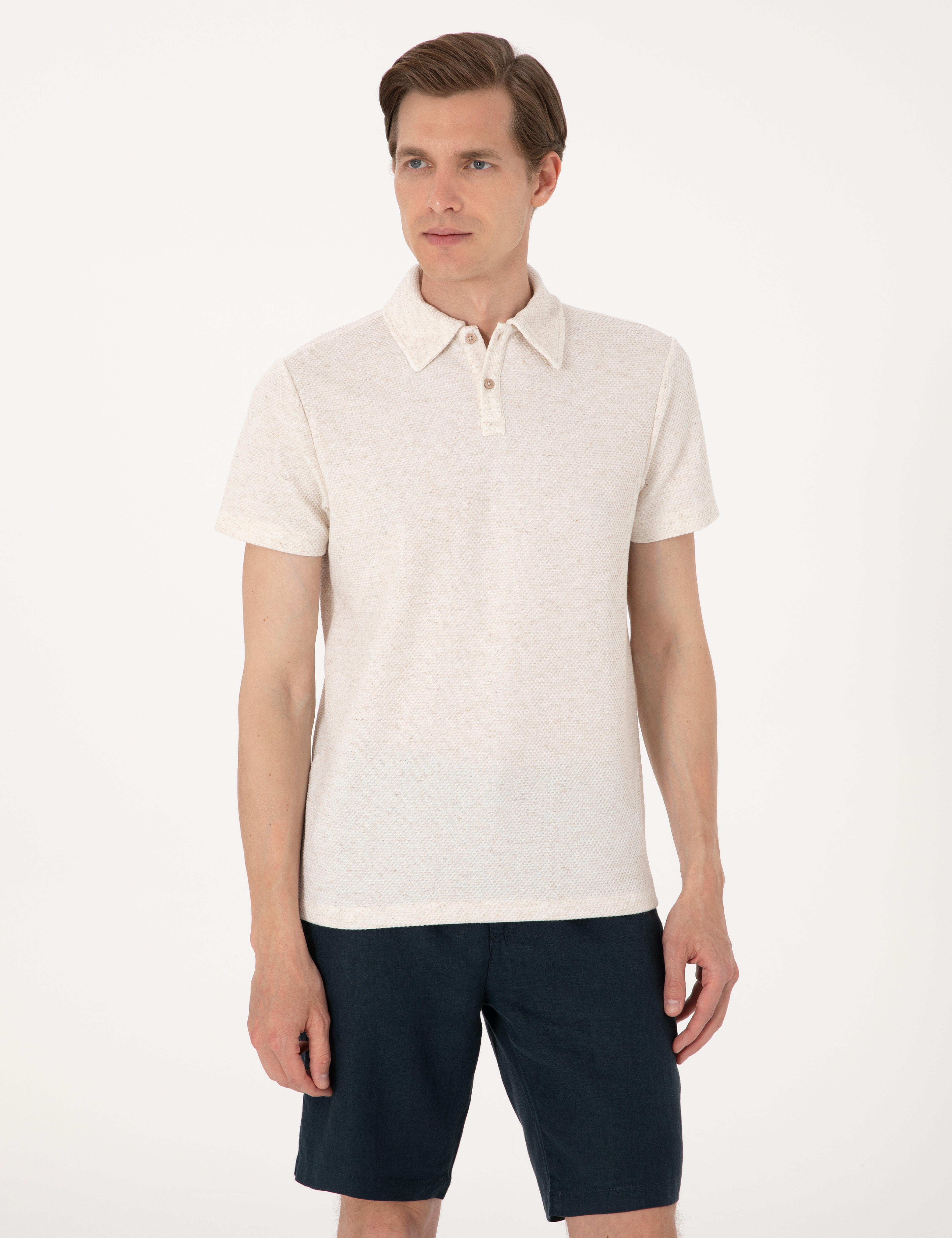 Bej Slim Fit Tişört - Image 1