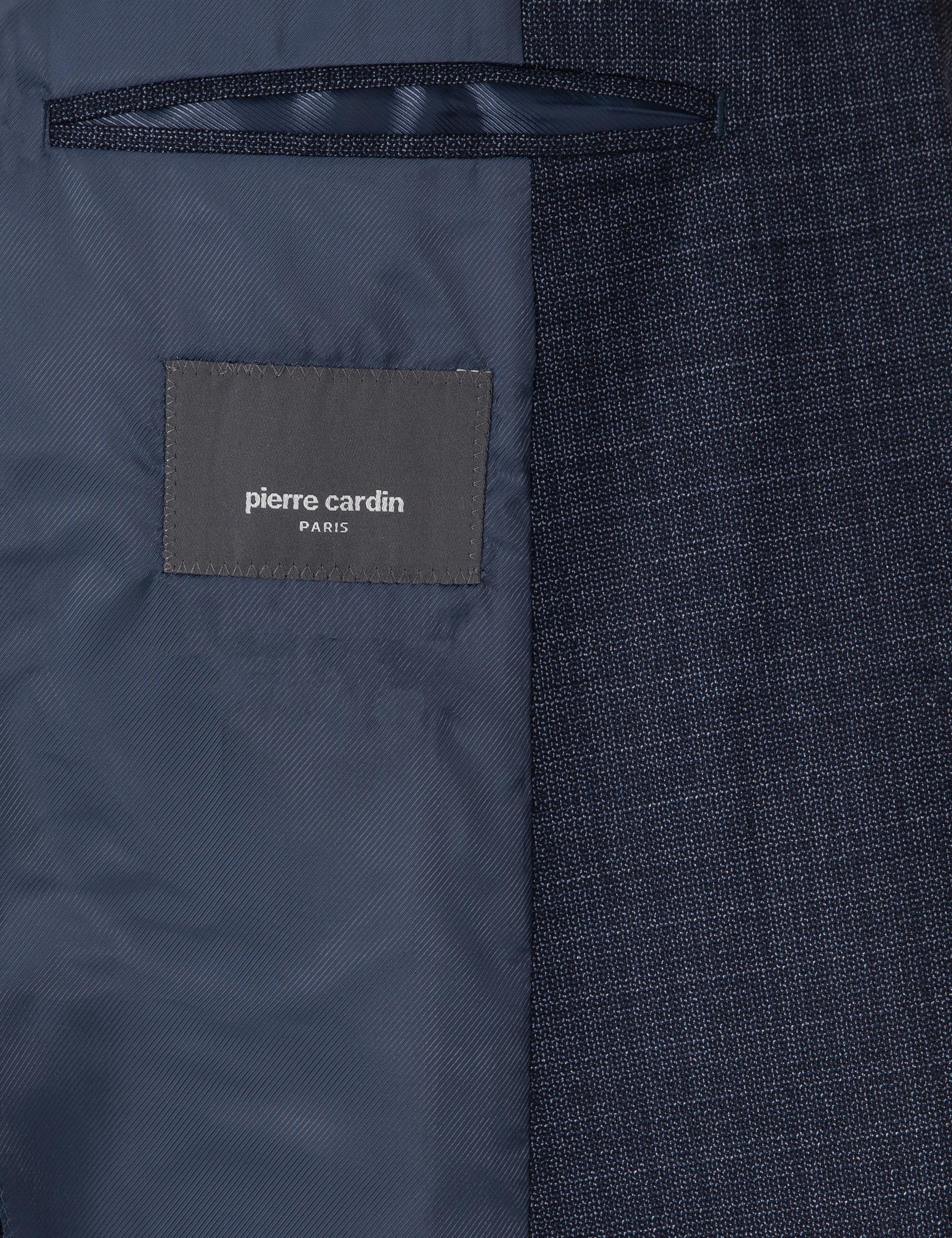 Lacivert Ex. Slim Fit Yün Karışımlı Ekose Takım Elbise