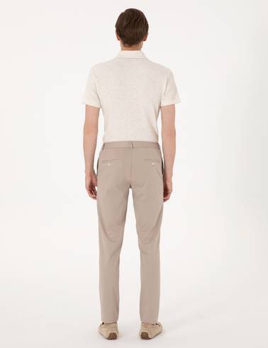 Bej Ex. Slim Fit Beli Lastikli Kordonlu Klasik Jogger Pantolon