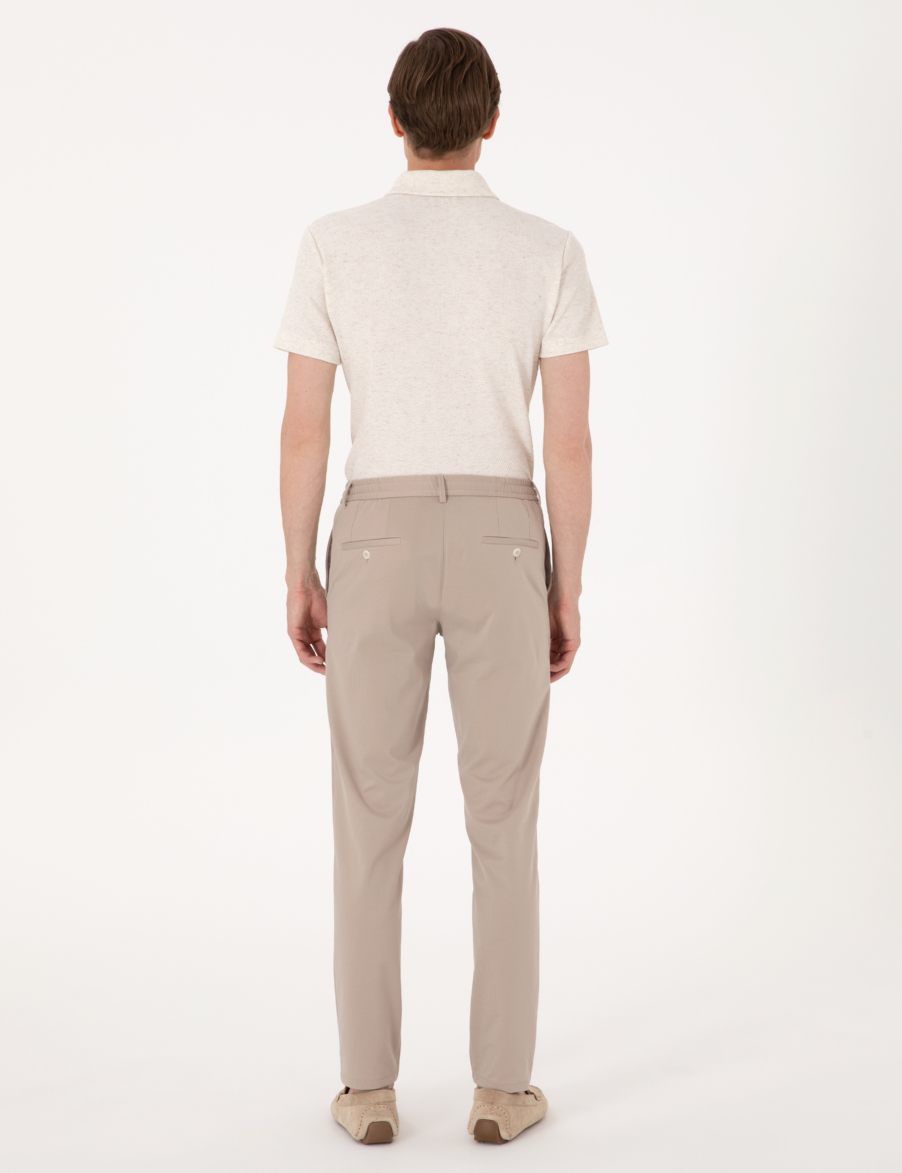 Bej Ex. Slim Fit Beli Lastikli Kordonlu Klasik Jogger Pantolon