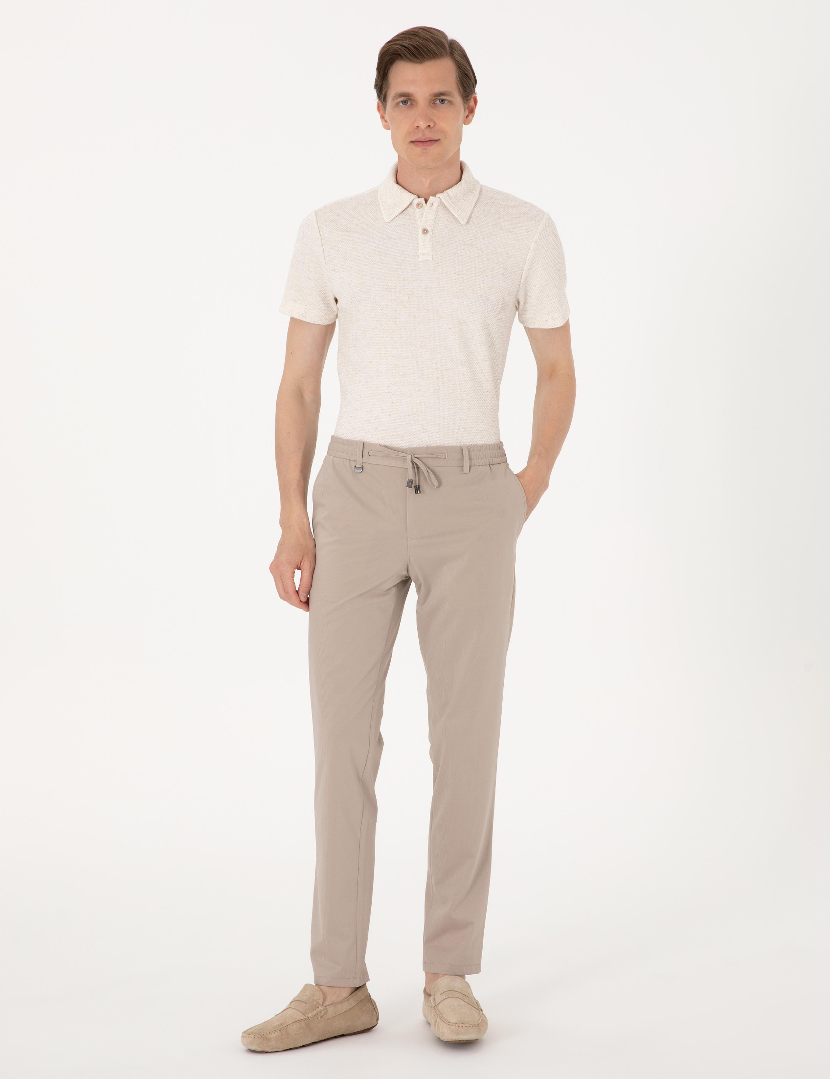 Bej Ex. Slim Fit Kumaş Pantolon