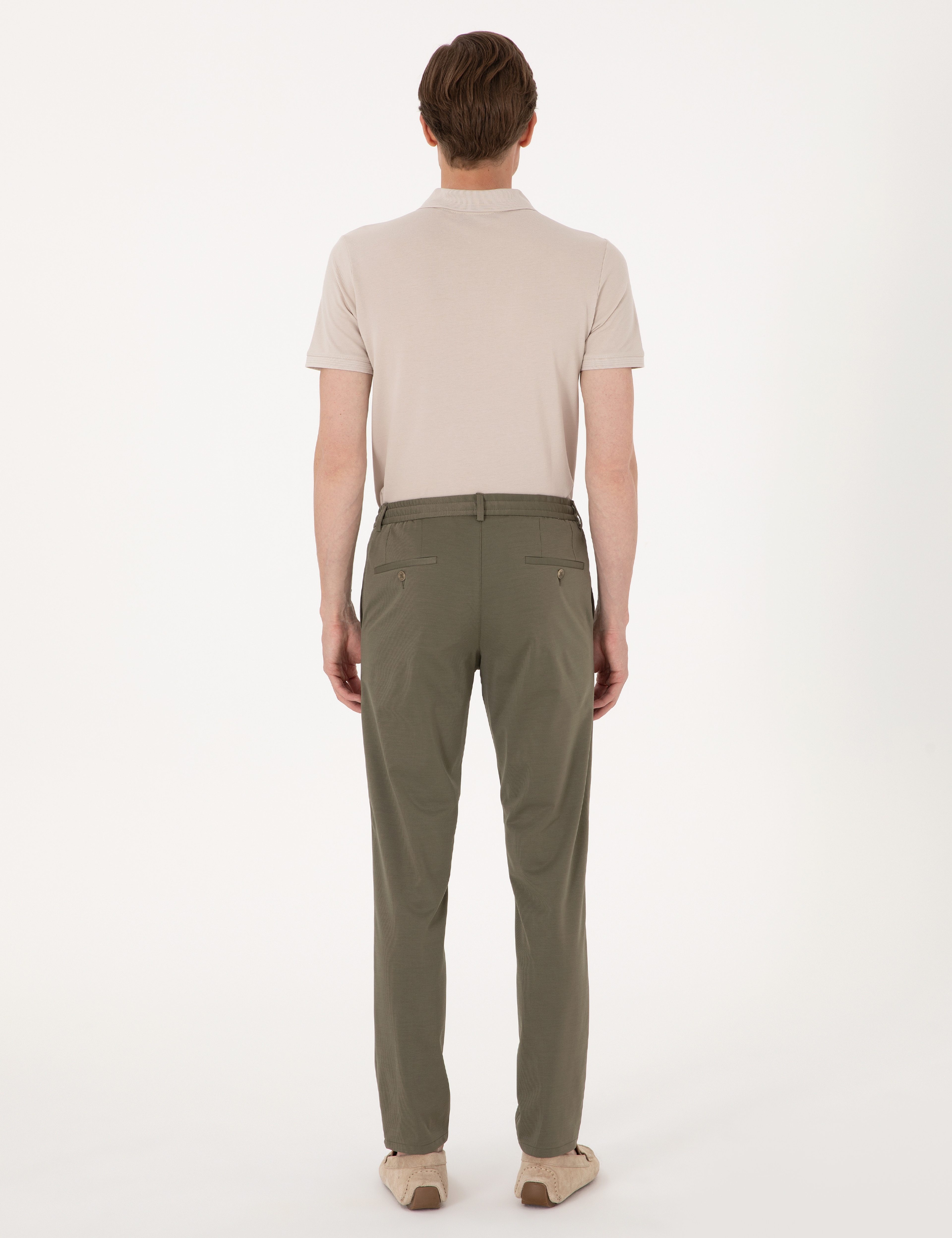 Haki Ex. Slim Fit Beli Lastikli Kordonlu Klasik Jogger Pantolon - Image 4