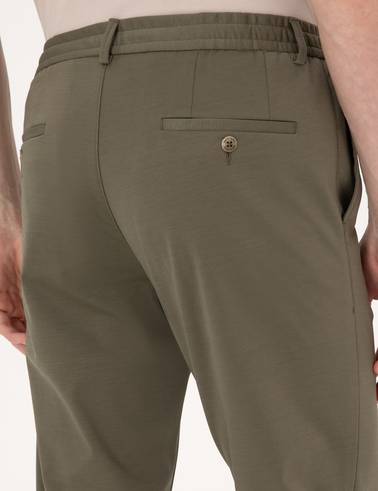 Haki Ex. Slim Fit Beli Lastikli Kordonlu Klasik Jogger Pantolon