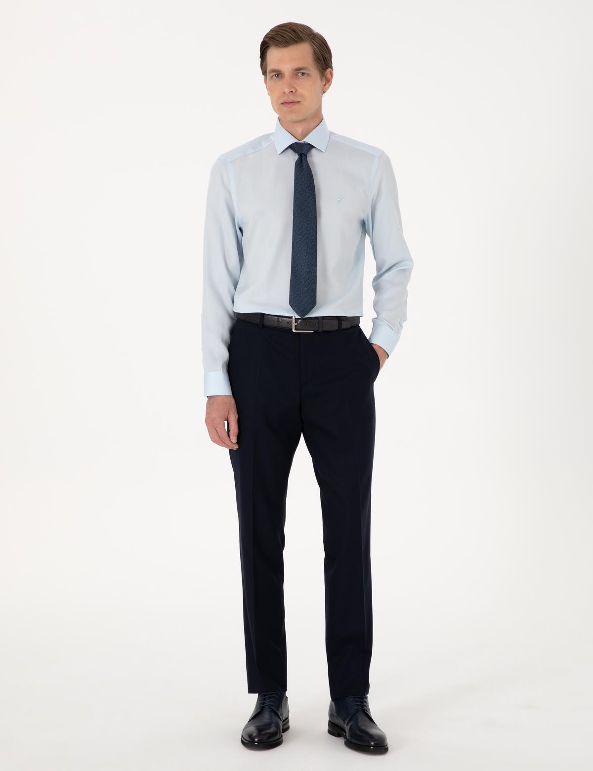 Açık Mavi Slim Fit Uzun Kollu Gömlek - 50303339014