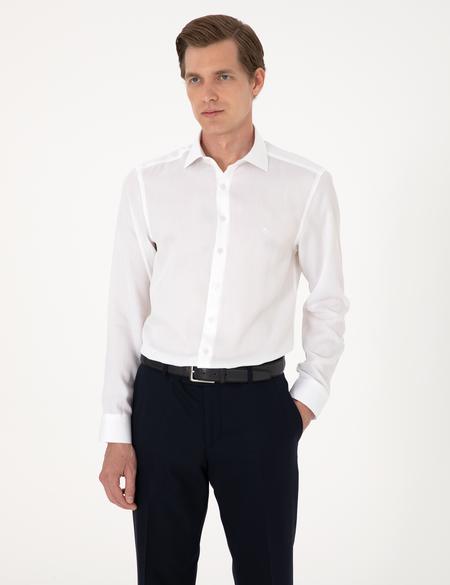 Beyaz Slim Fit Uzun Kollu Gömlek - 50303339006