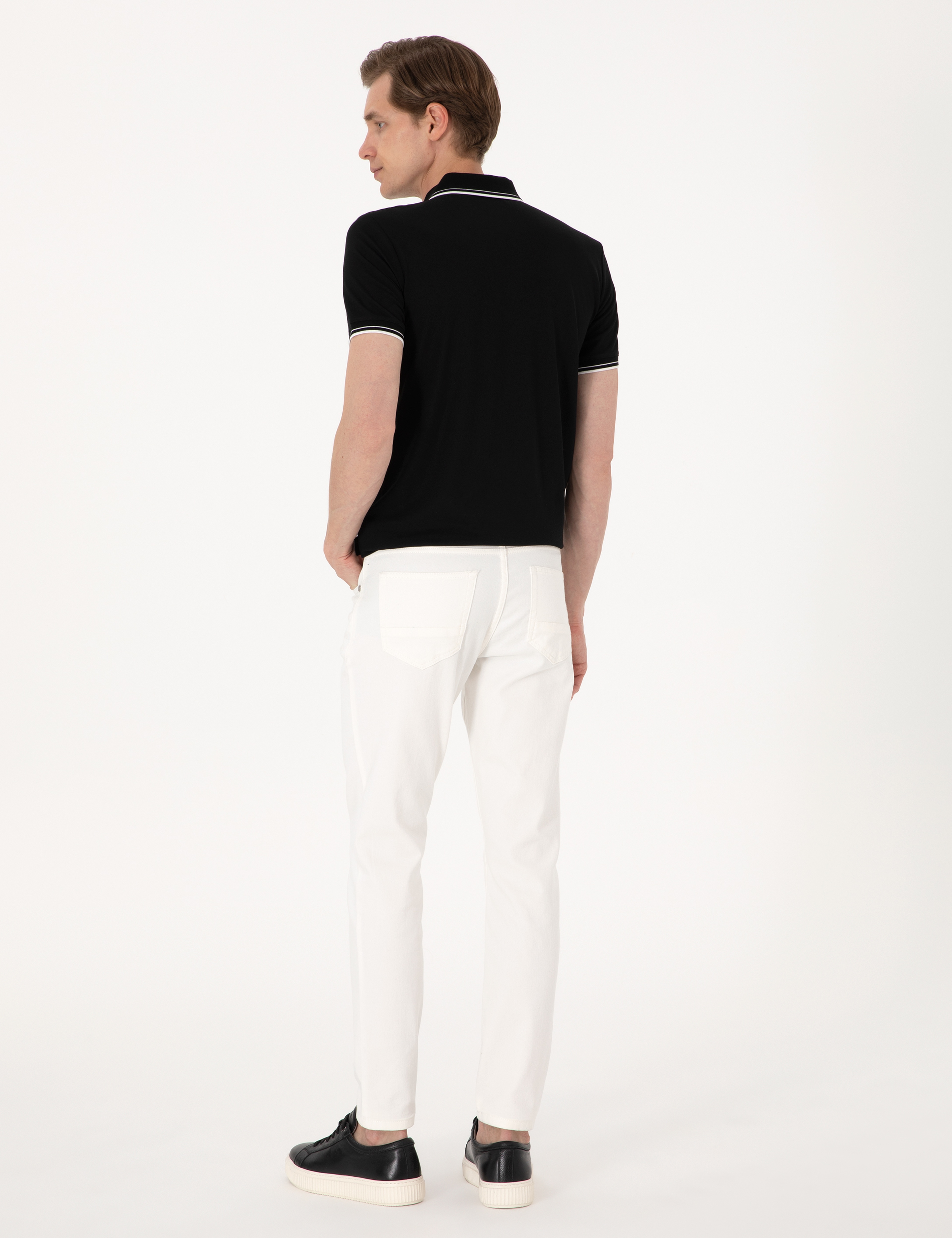 Ekru Slim Fit Jean Pantolon