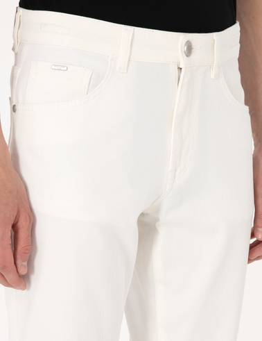 Ekru Slim Fit Jean Pantolon