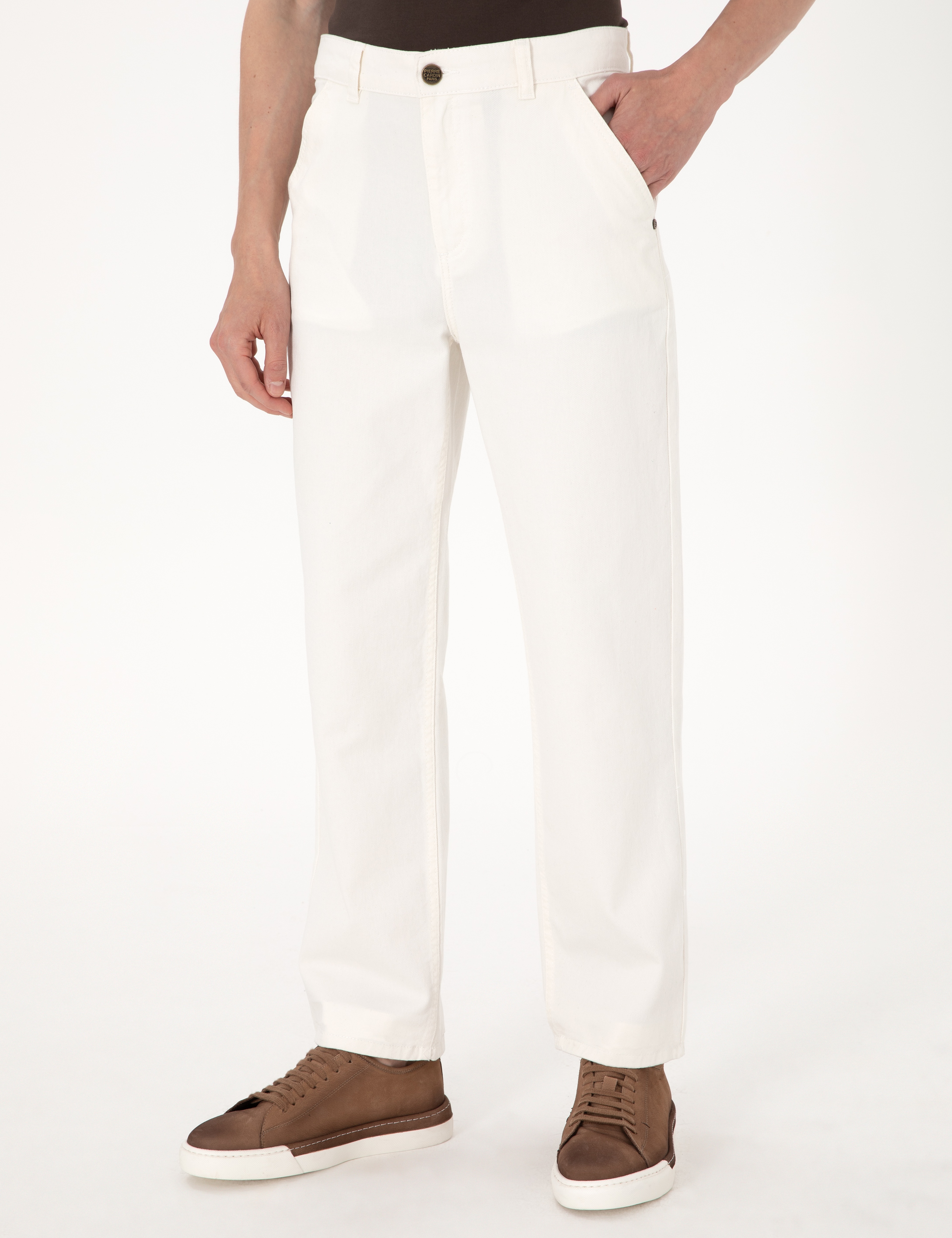 Ekru Loose Fit Jean Pantolon - Image 2