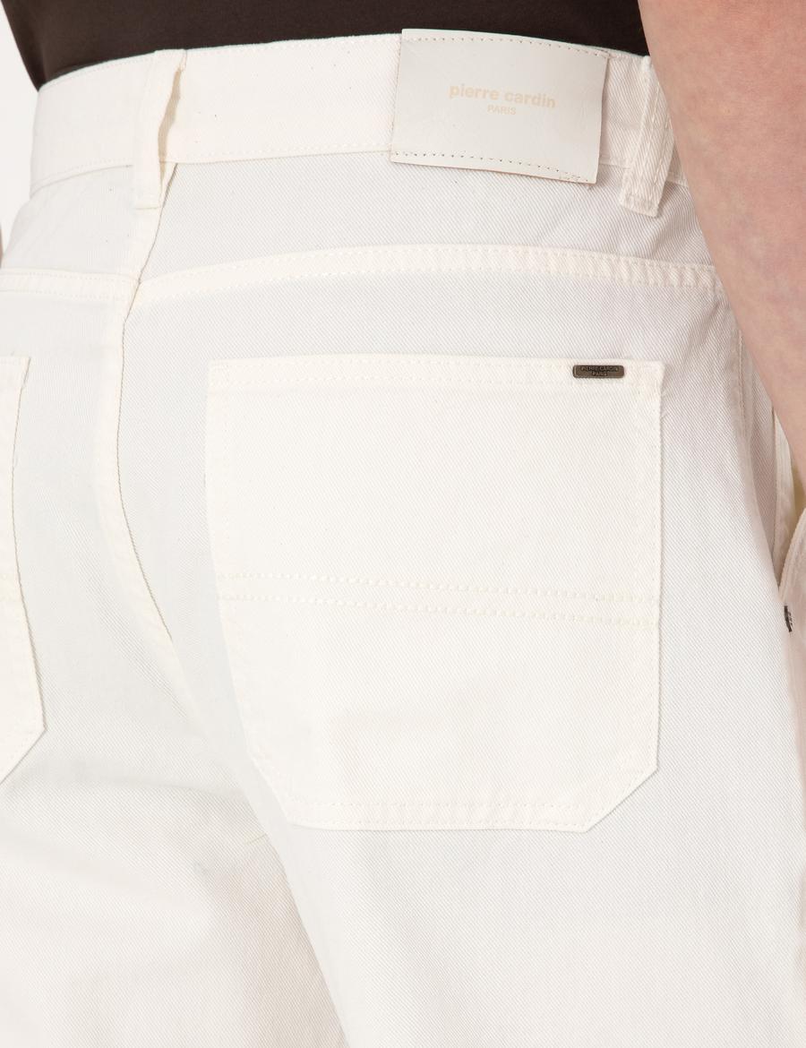 Ekru Loose Fit Jean Pantolon