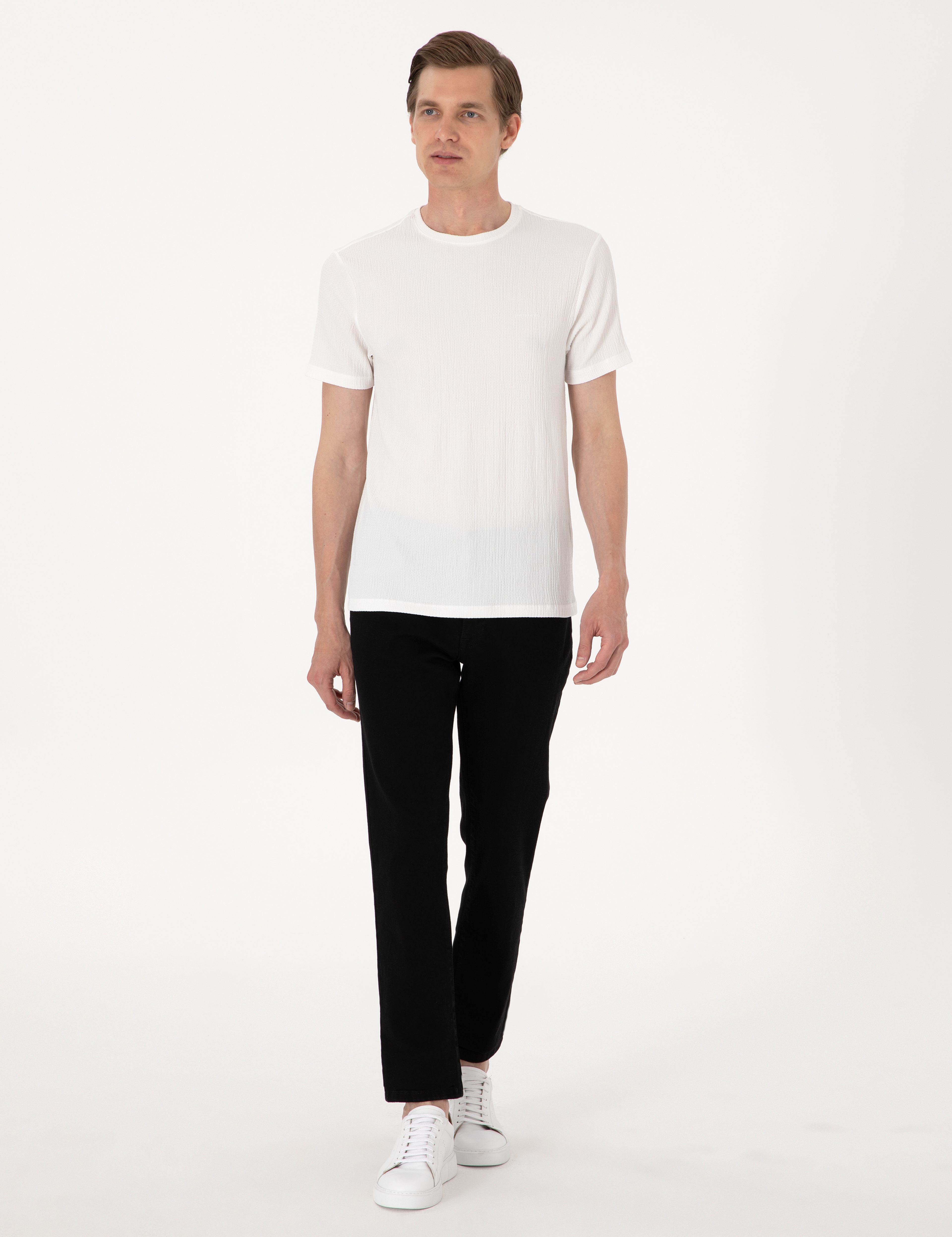 Siyah Straight Fit Jean Pantolon - Image 3