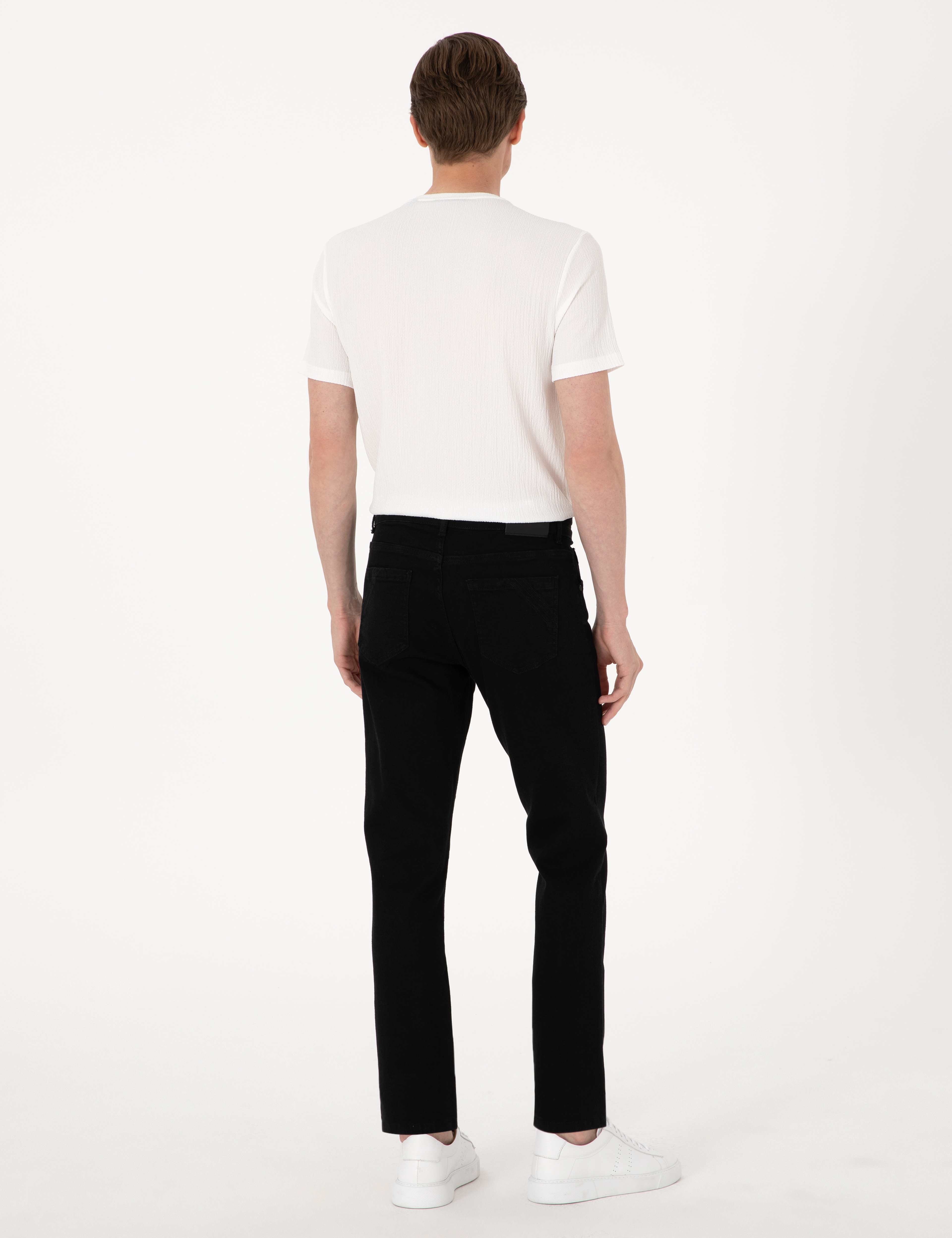 Siyah Straight Fit Jean Pantolon - Image 4