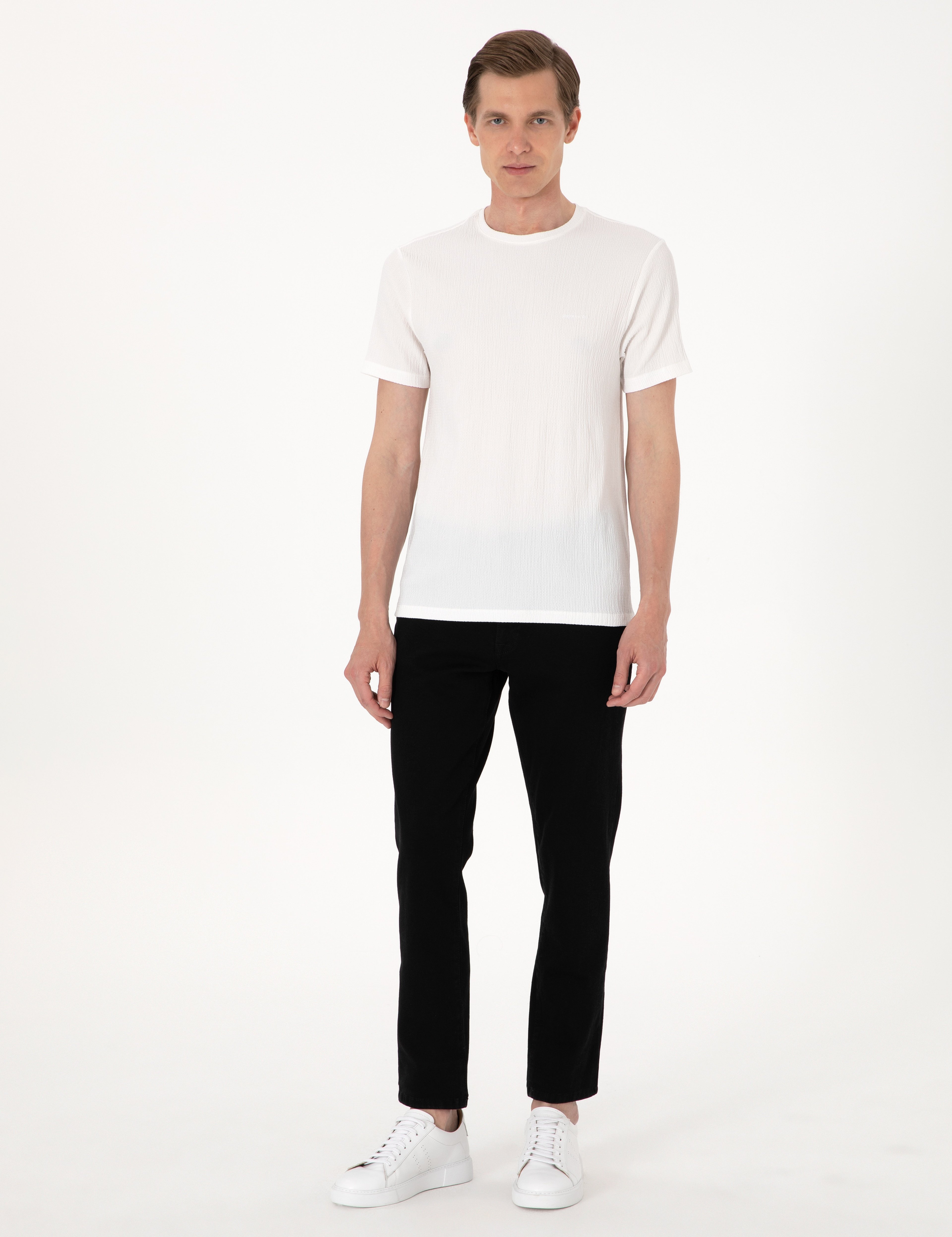 Siyah Straight Fit Jean Pantolon - Image 1